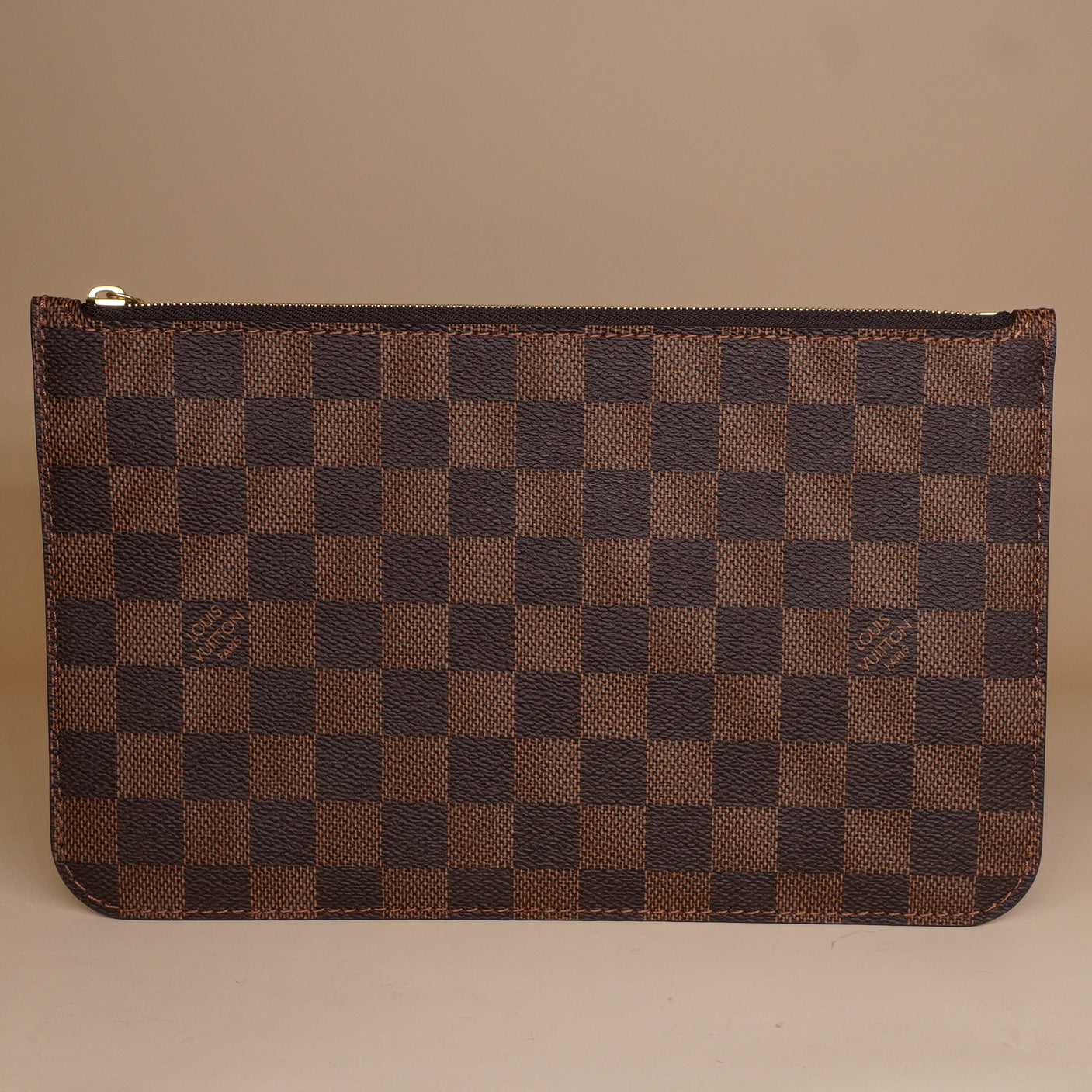 PRE-OWNED LV Damier Ebene Neverfull MM Tote with Pouch