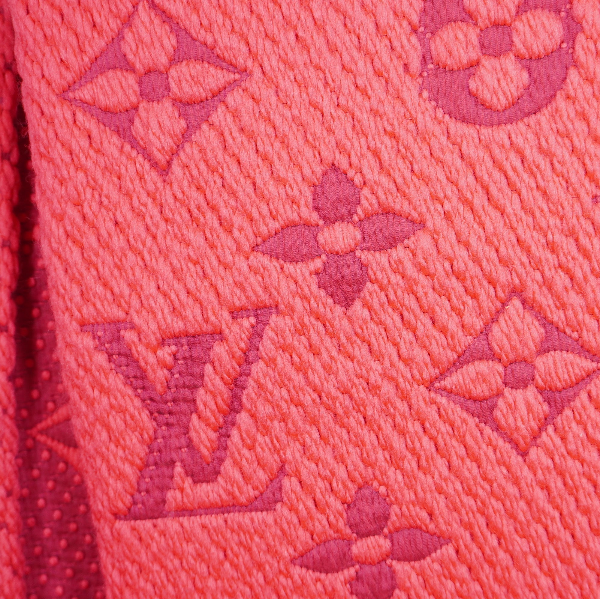 PRE-OWNED LV Red and Pink Logomania Scarf