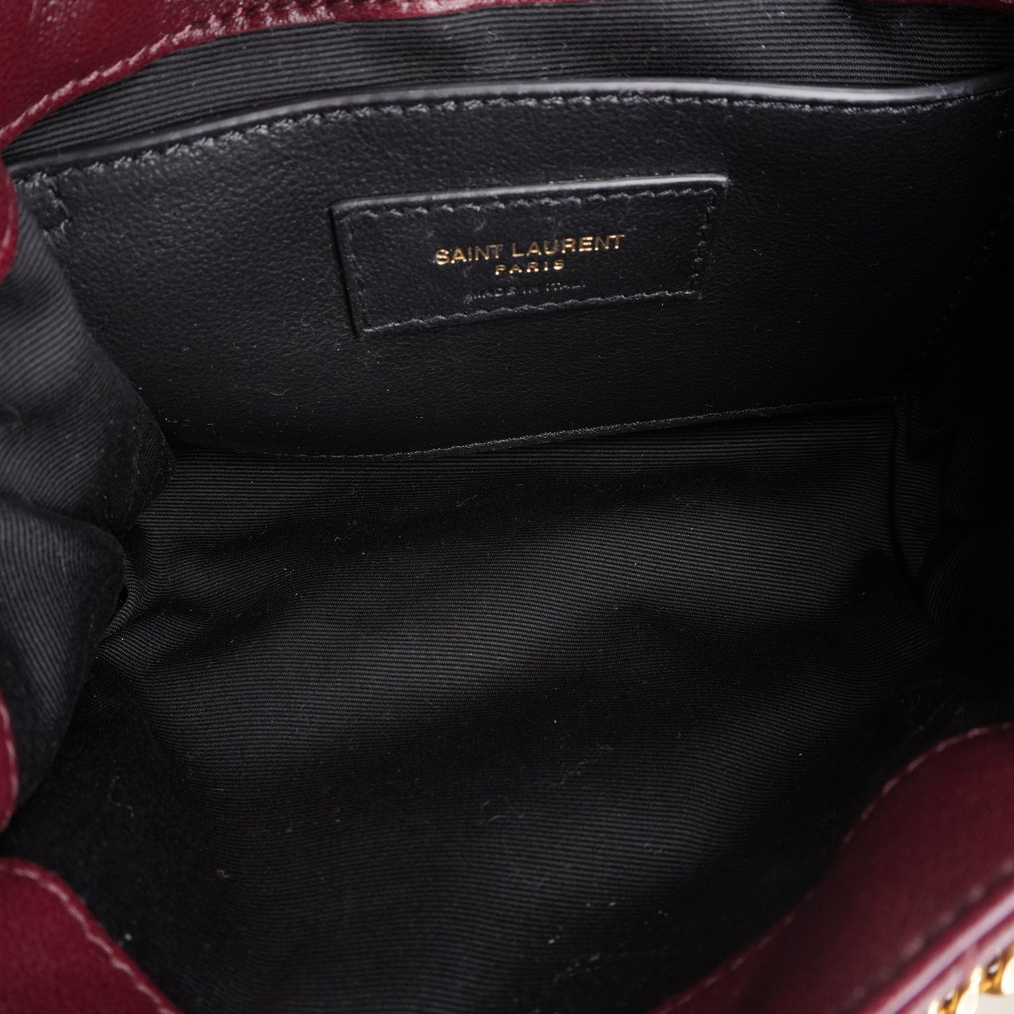 PRE-OWNED Lambskin Quilted Monogram Mini Nolita Rouge Cabernet