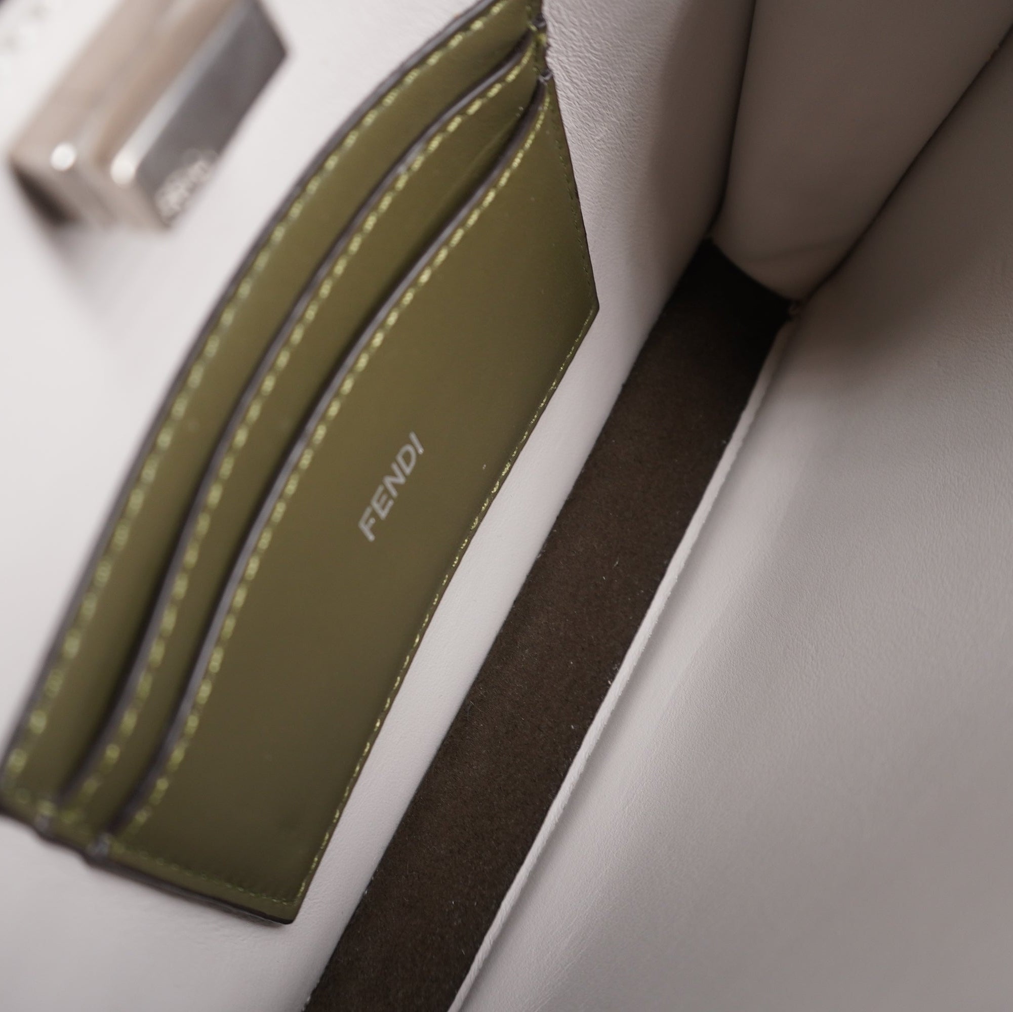 PRE-OWNED FF Grey Cuoio Romano Vitello Cover Peekaboo Shoulder Bag