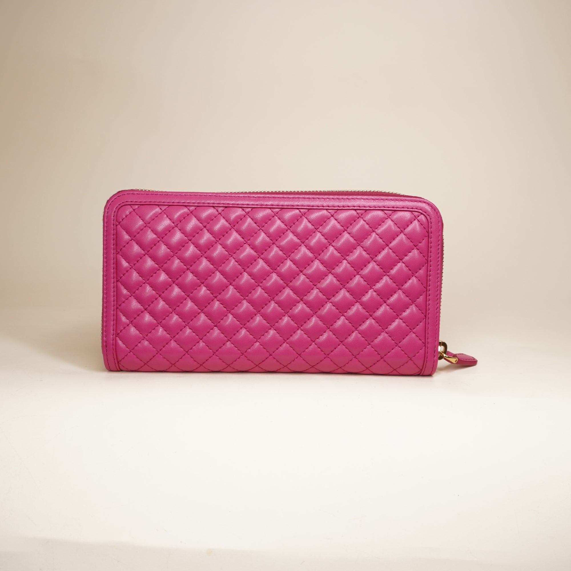 PRE-OWNED Continental Pink Leather Zippy Wallet
