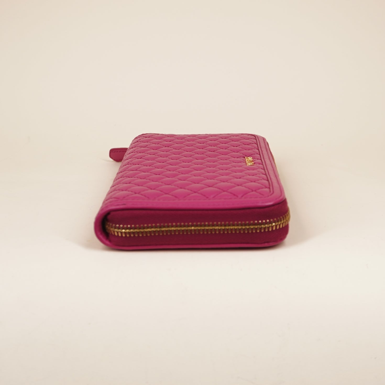 PRE-OWNED Continental Pink Leather Zippy Wallet