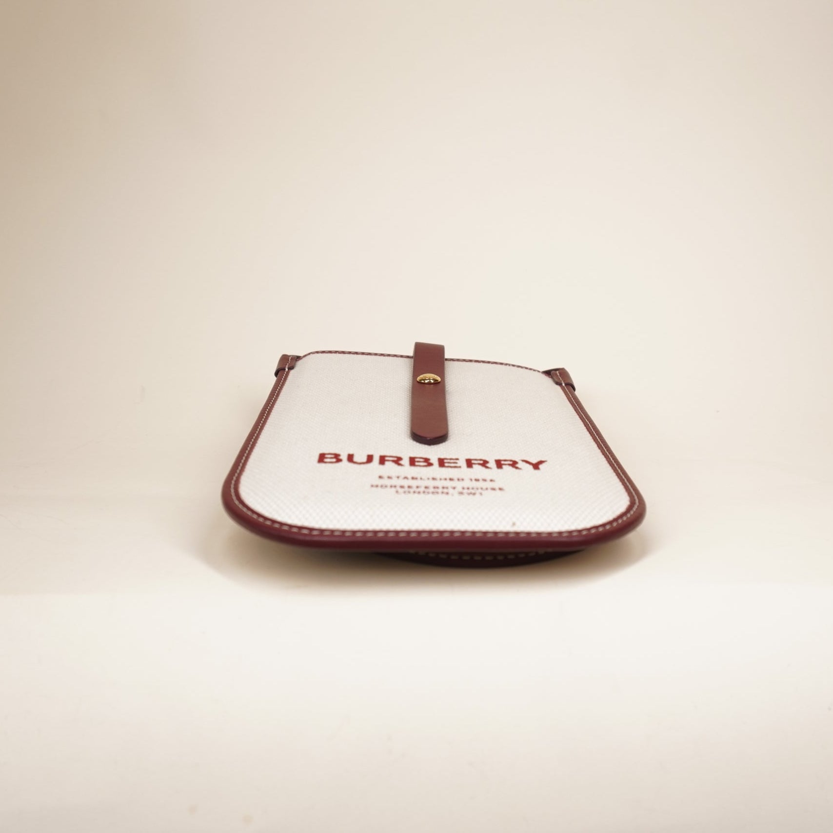 PRE-OWNED Leather Trimmed Canvas Phone Case With Strap