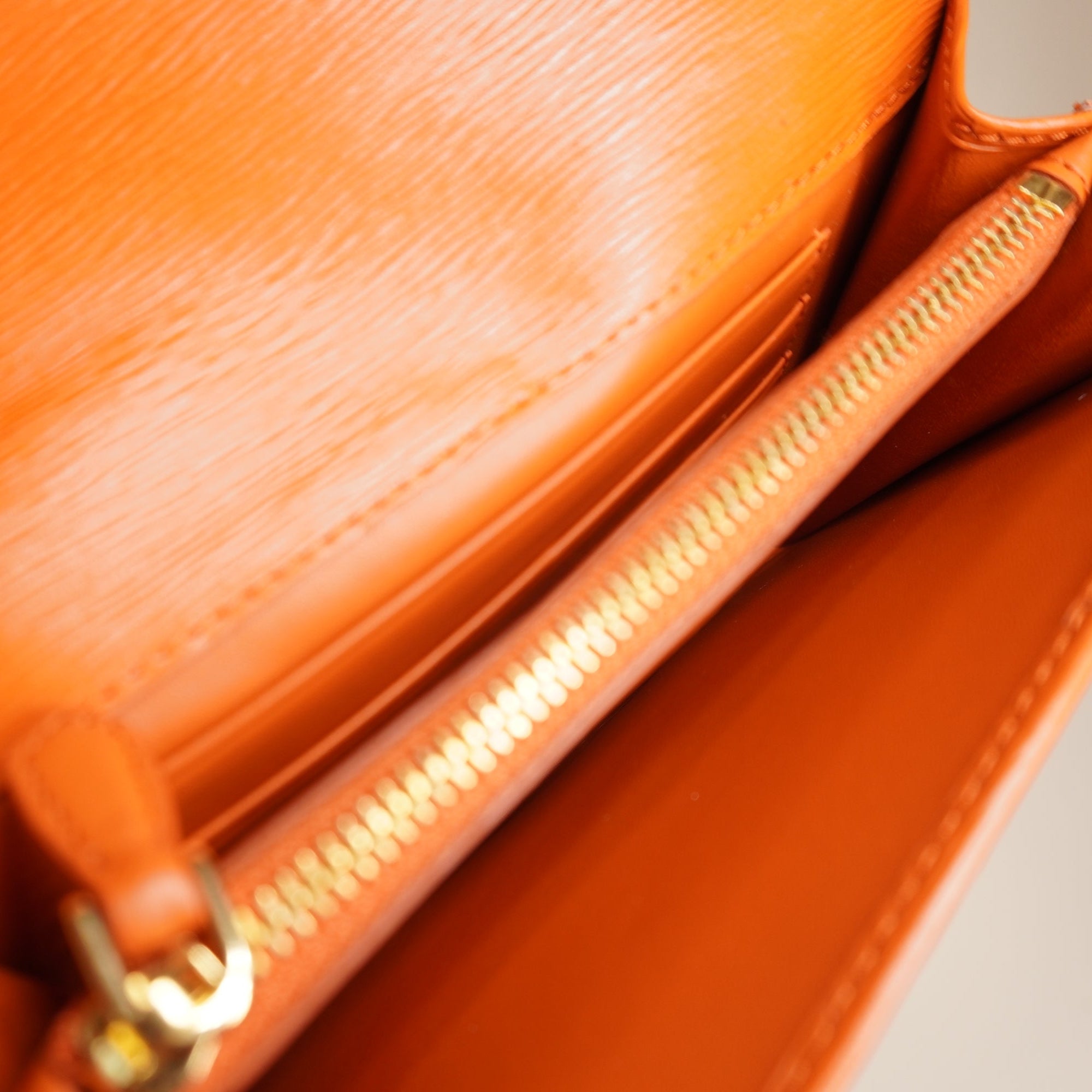 PRE-OWNED Saffiano Metal Wristlet Wallet Papaya