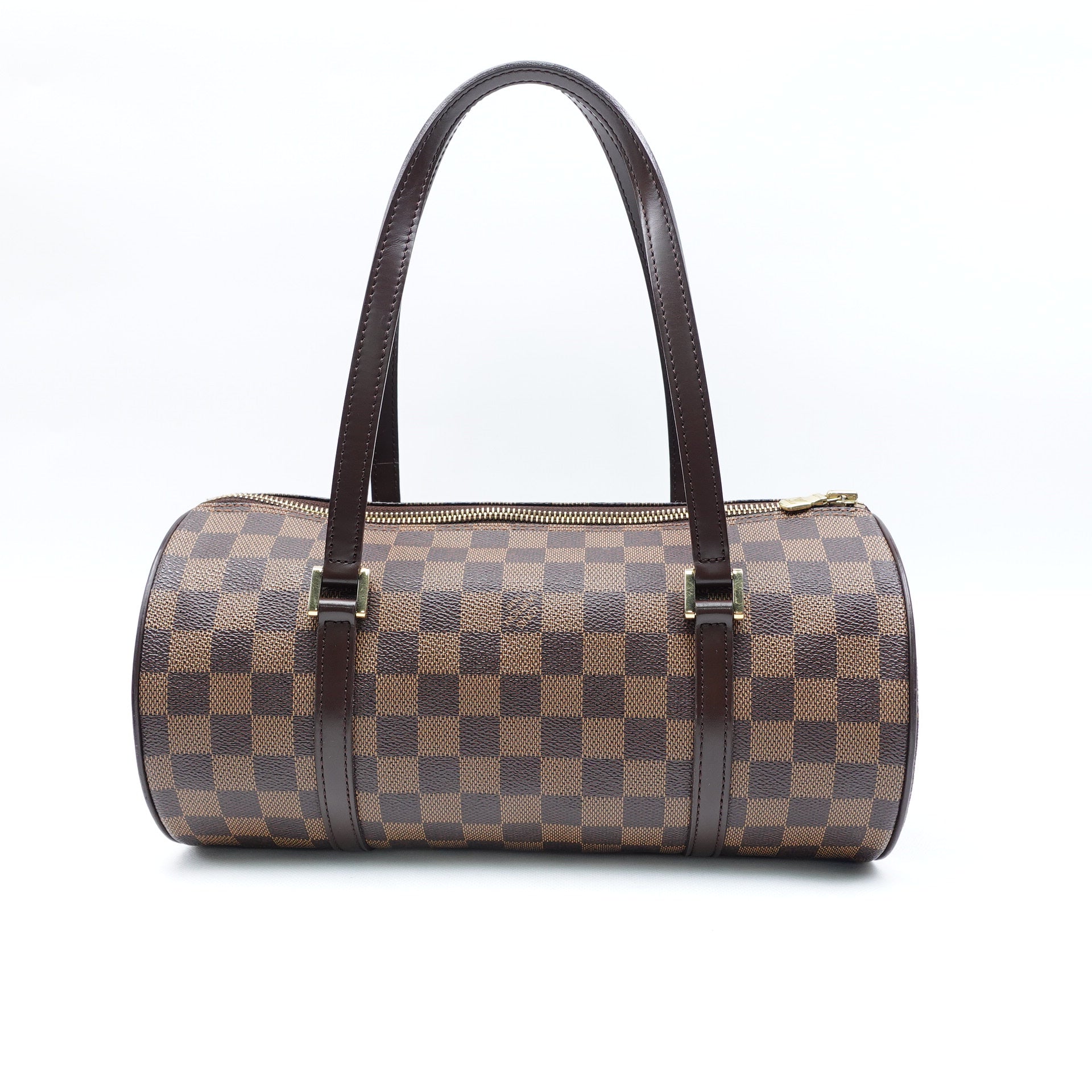 Bolso de hombro LV Damier Ebene de lona Papillon con bolsa, usado