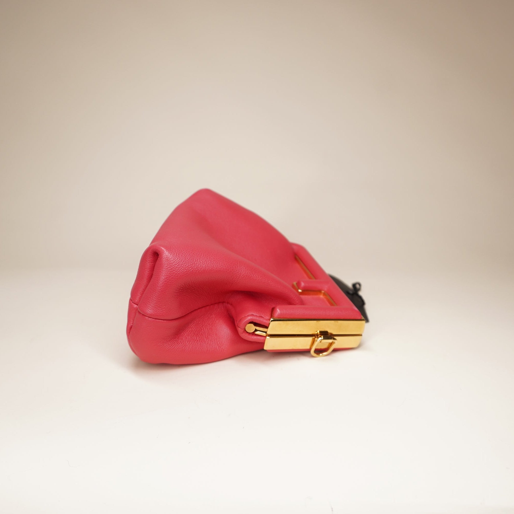 PRE-OWNED FF Shiny Nappa Nano First Bag Charm Pink