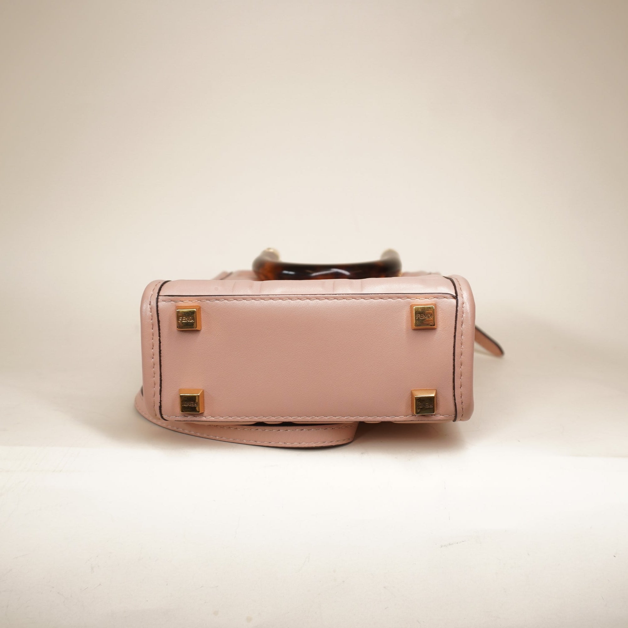 PRE-OWNED Vitello Plexiglass FF Embossed Mini Fendi Sunshine Shopper 