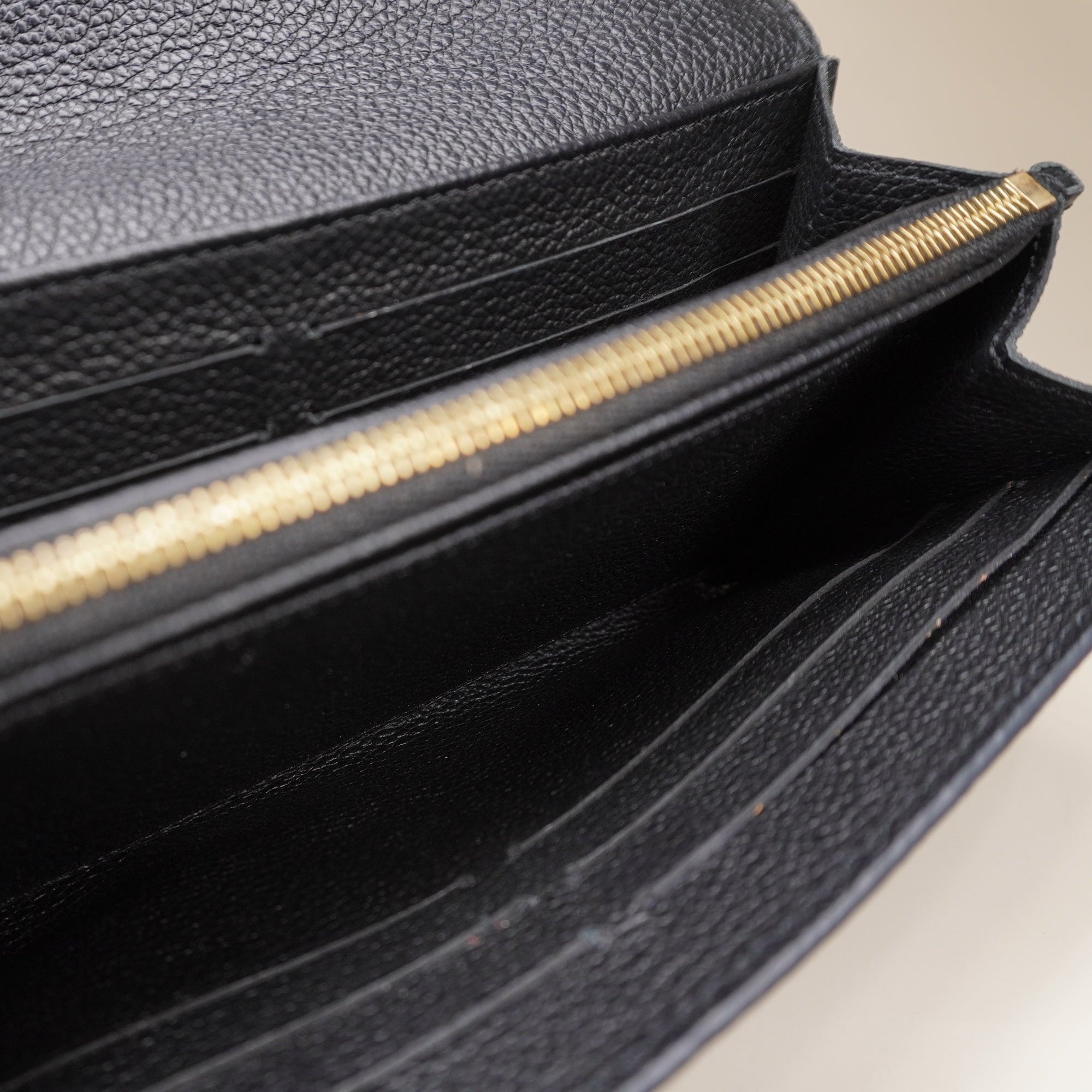 LV Black Empreinte Leather Sarah Wallet