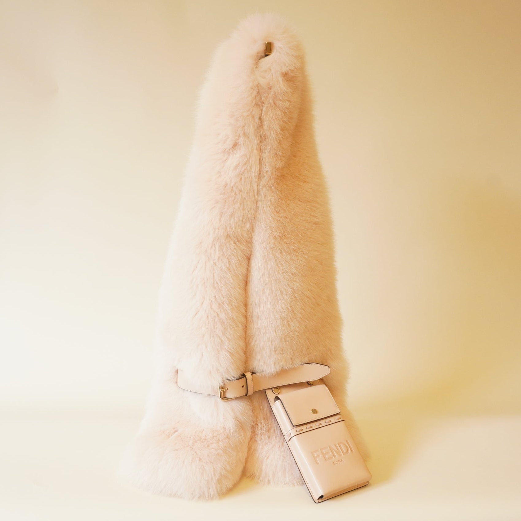 PRE-OWNED Light Pink Maxi Stole Fur