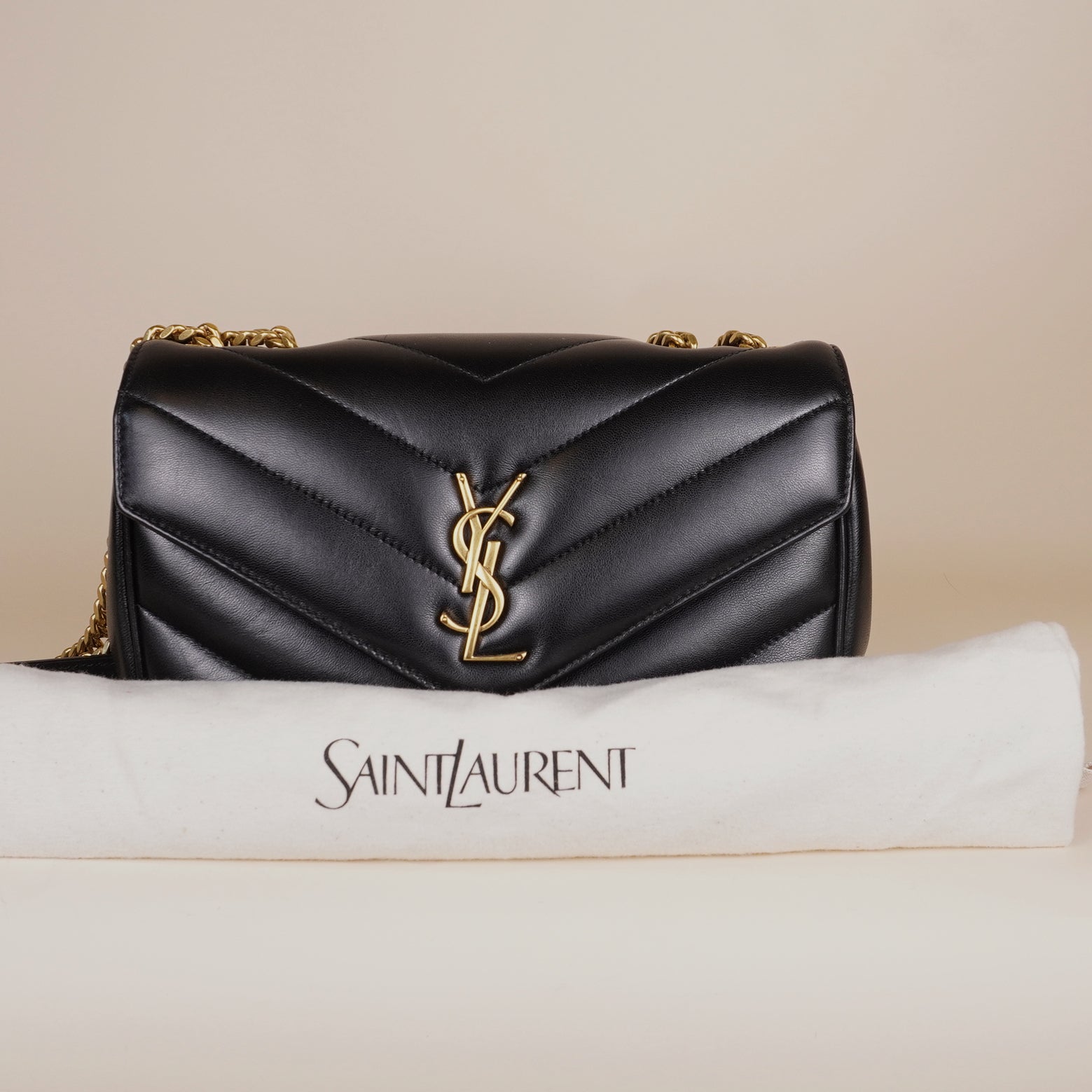 PRE-OWNED Matelassé Lambskin Black Loulou Small