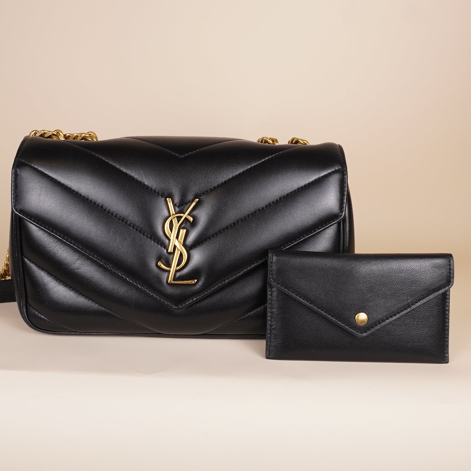 PRE-OWNED Matelassé Lambskin Black Loulou Small