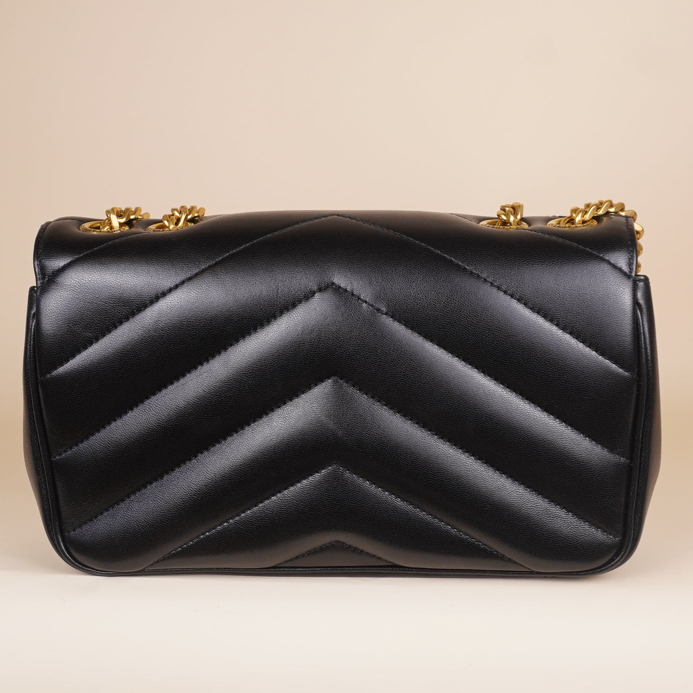 PRE-OWNED Matelassé Lambskin Black Loulou Small