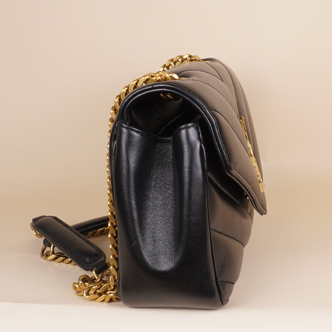 PRE-OWNED Matelassé Lambskin Black Loulou Small