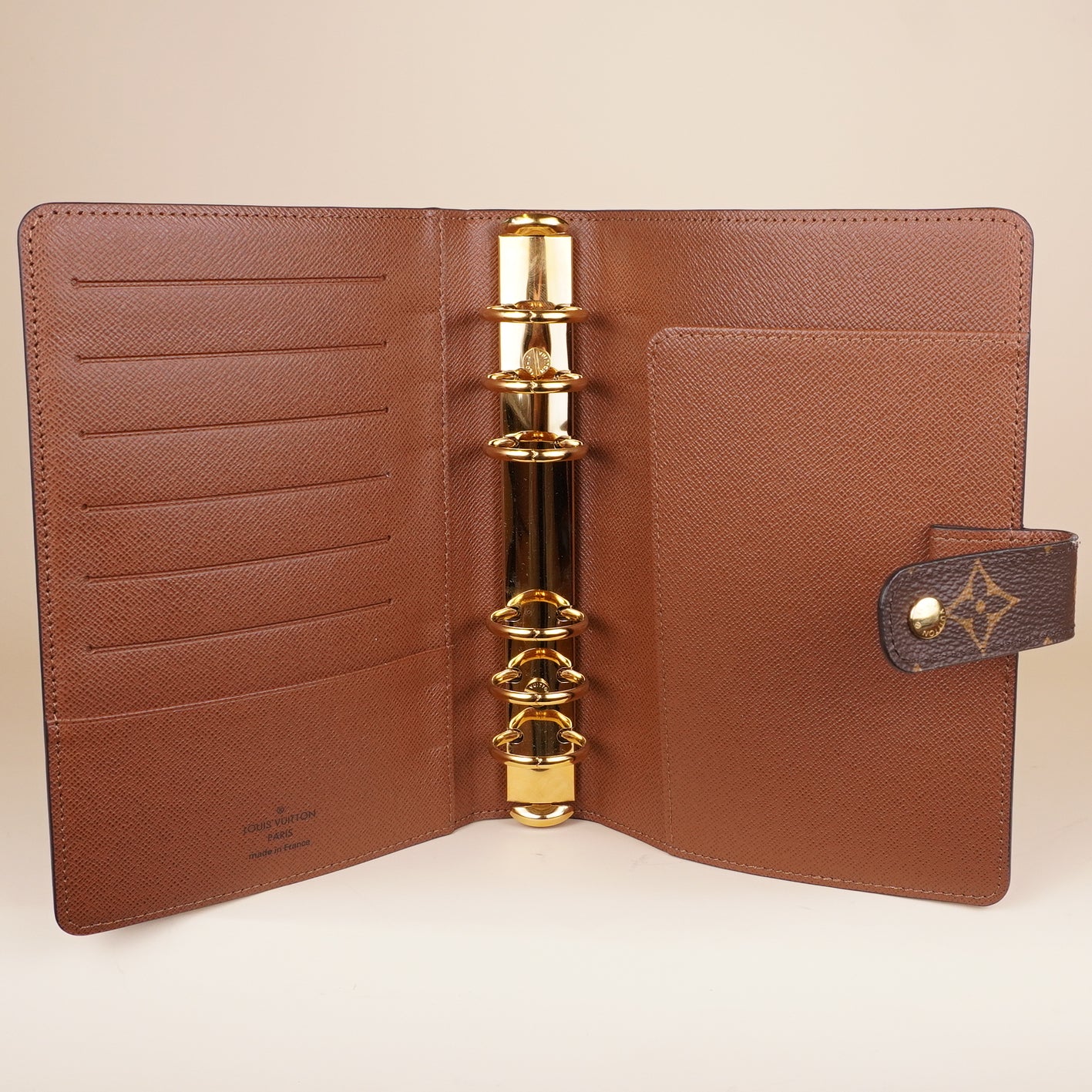 PRE-OWNED LV Monogram Medium Ring Agenda Cover