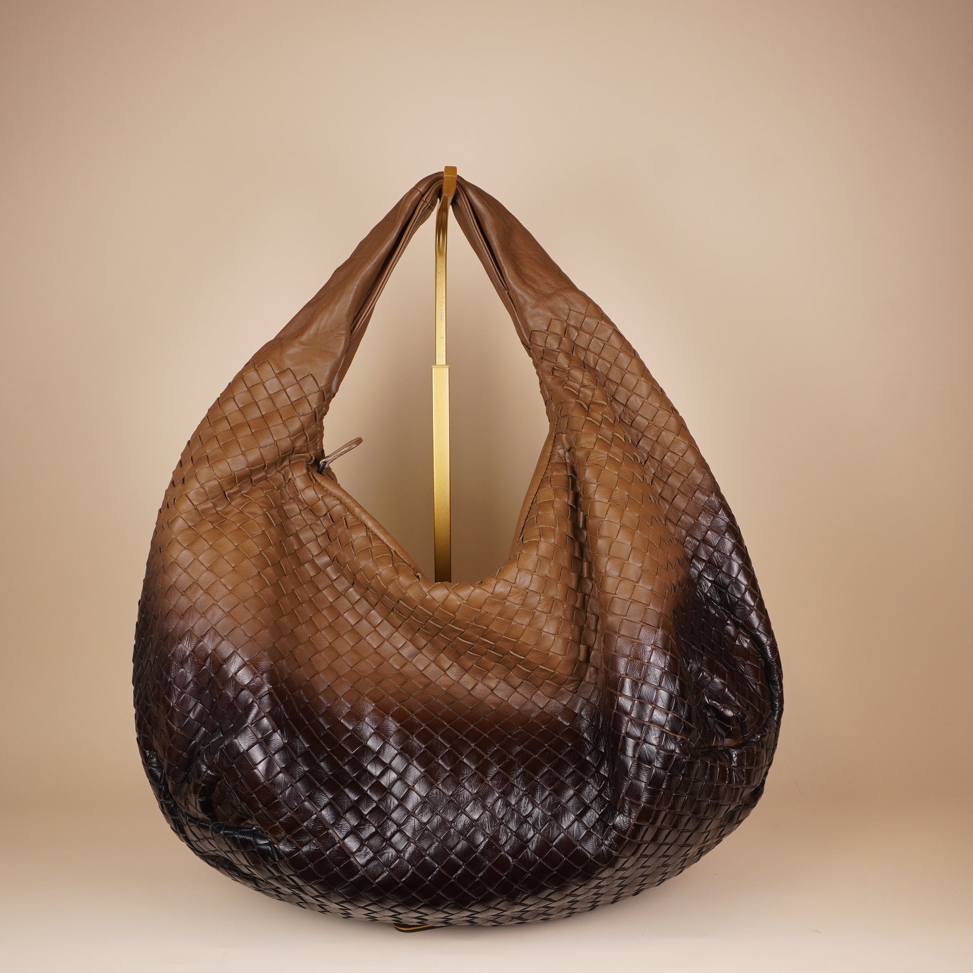 PRE-OWNED Ombre Intrecciato Leather Large Veneta Hobo
