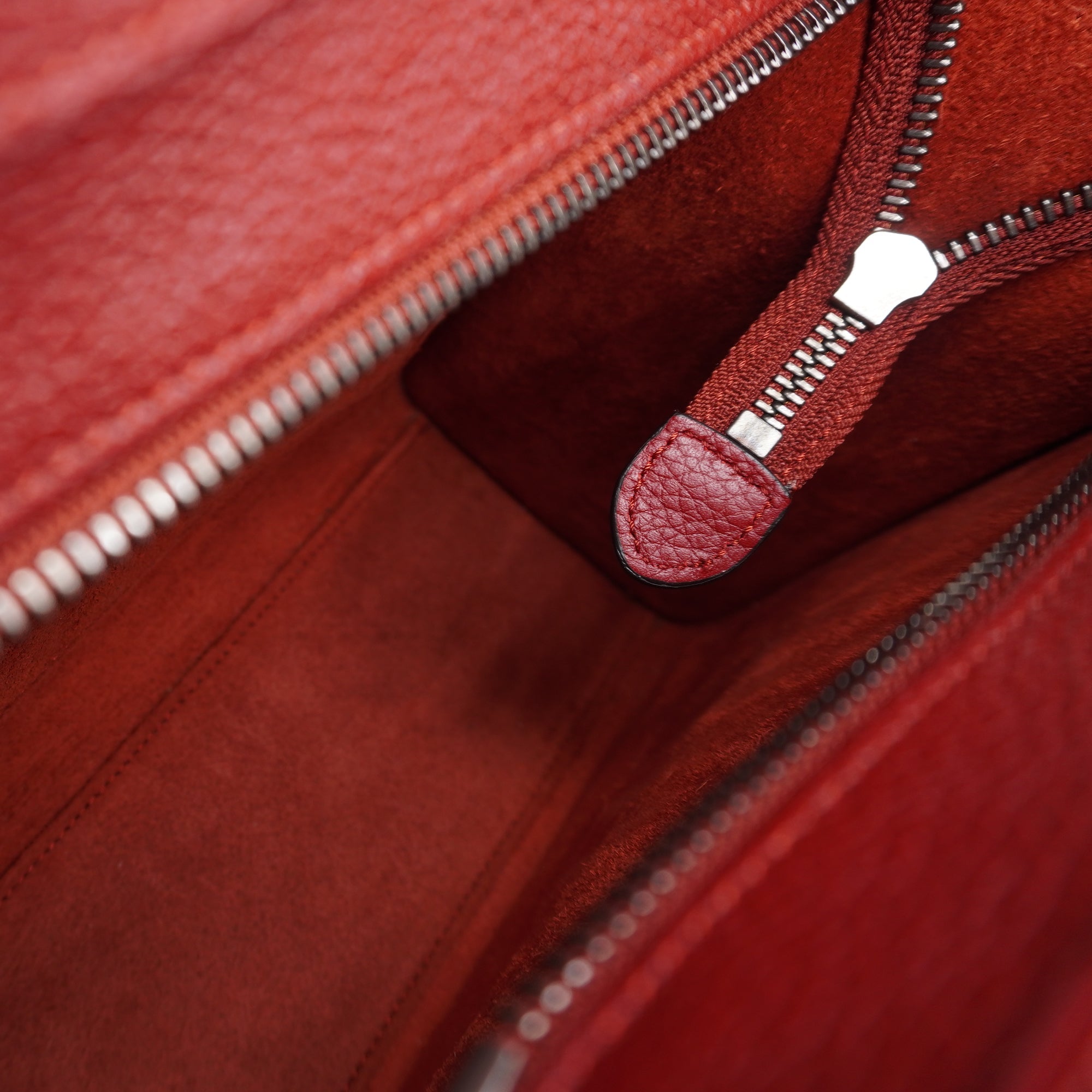 PRE-OWNED Luggage Bag Grainy Leather Nano Burgundy Shoulder Bag