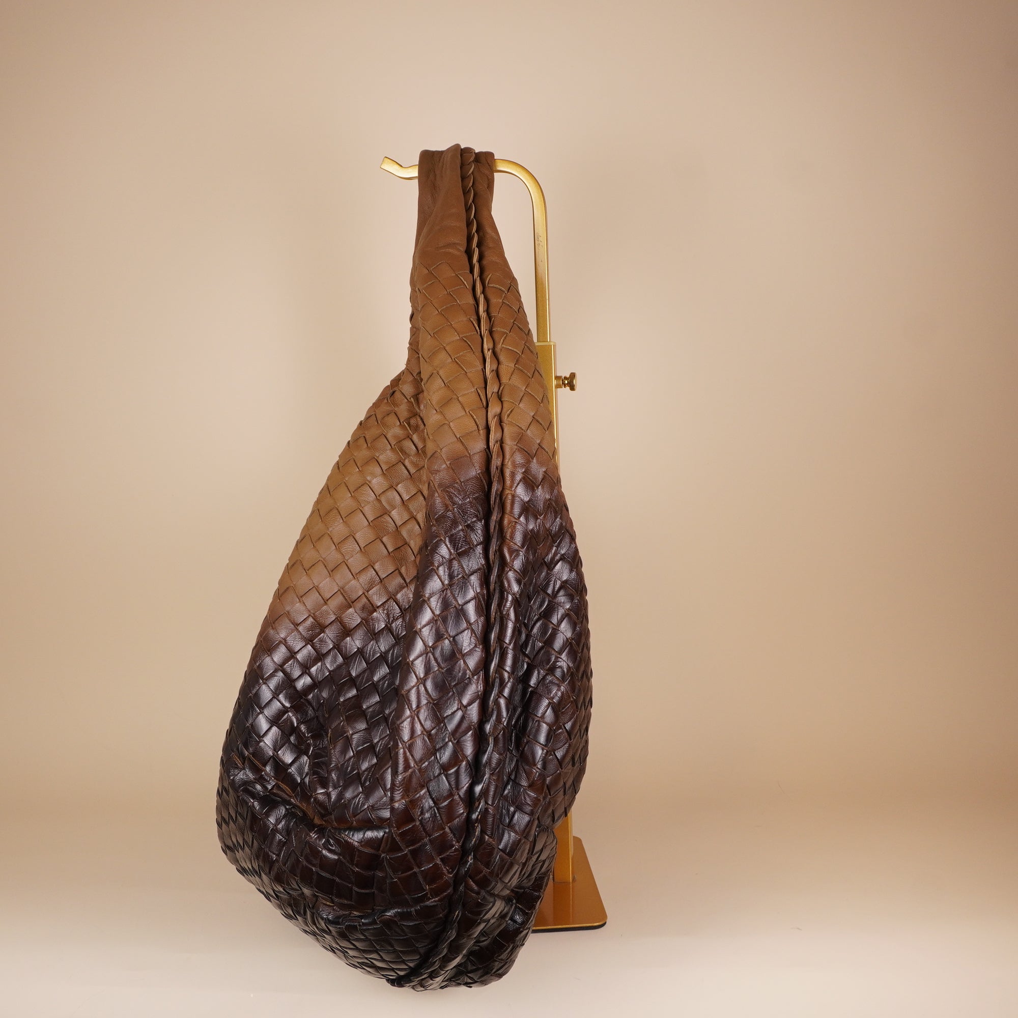 PRE-OWNED Ombre Intrecciato Leather Large Veneta Hobo
