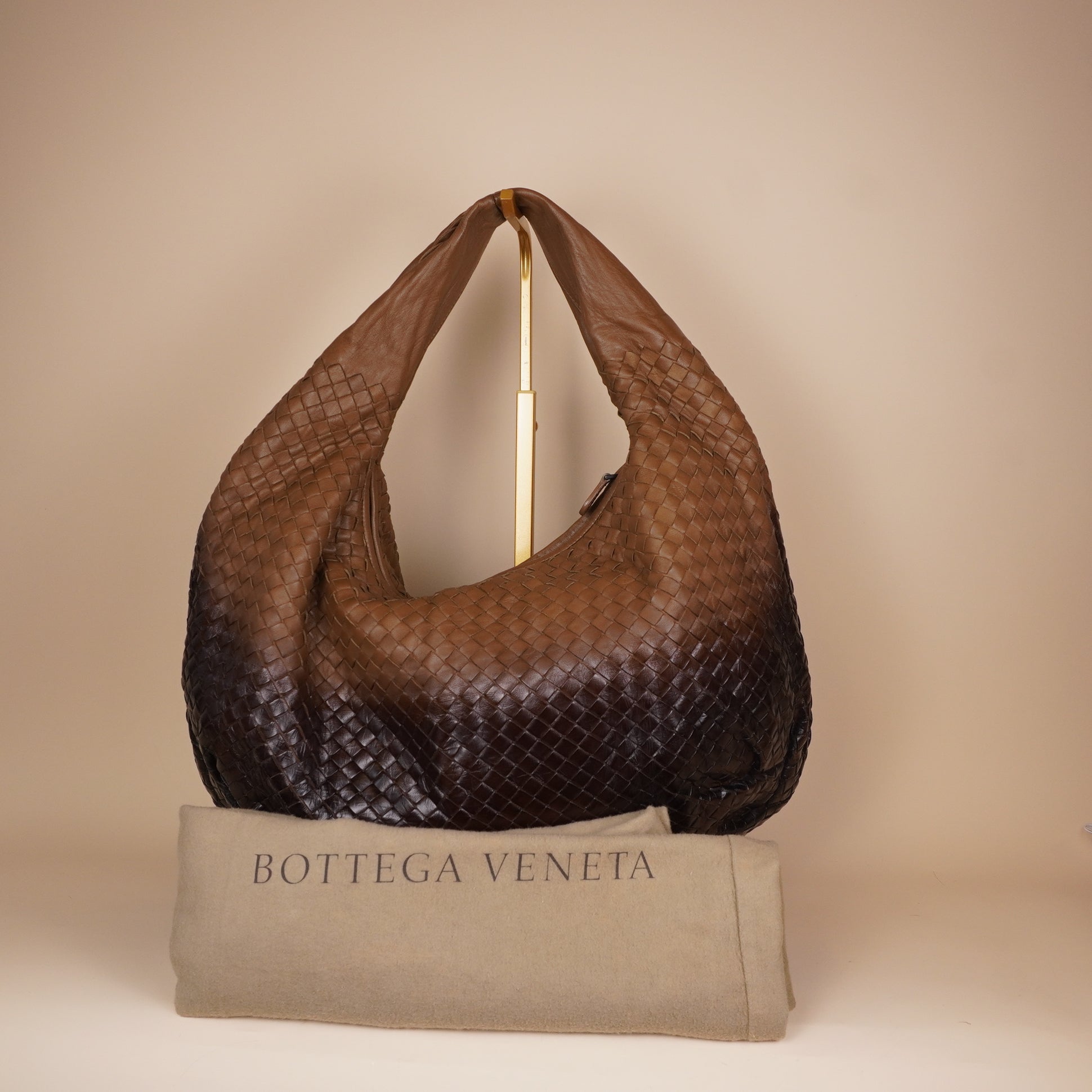 PRE-OWNED Ombre Intrecciato Leather Large Veneta Hobo