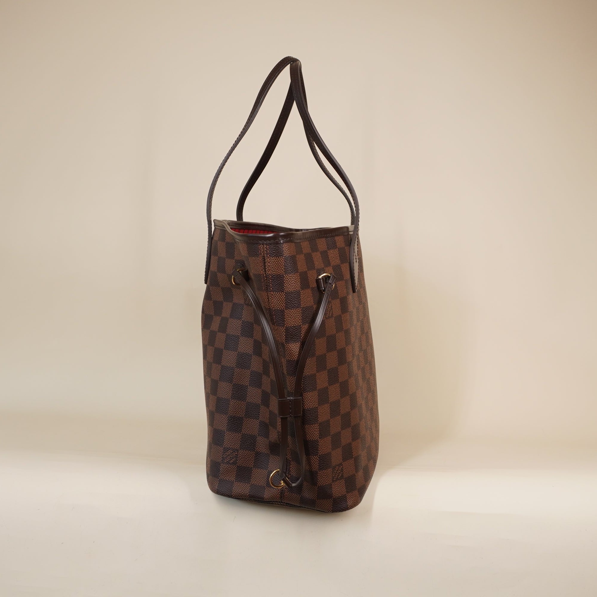 PRE-OWNED LV Neverfull MM Damier Ebene Tote