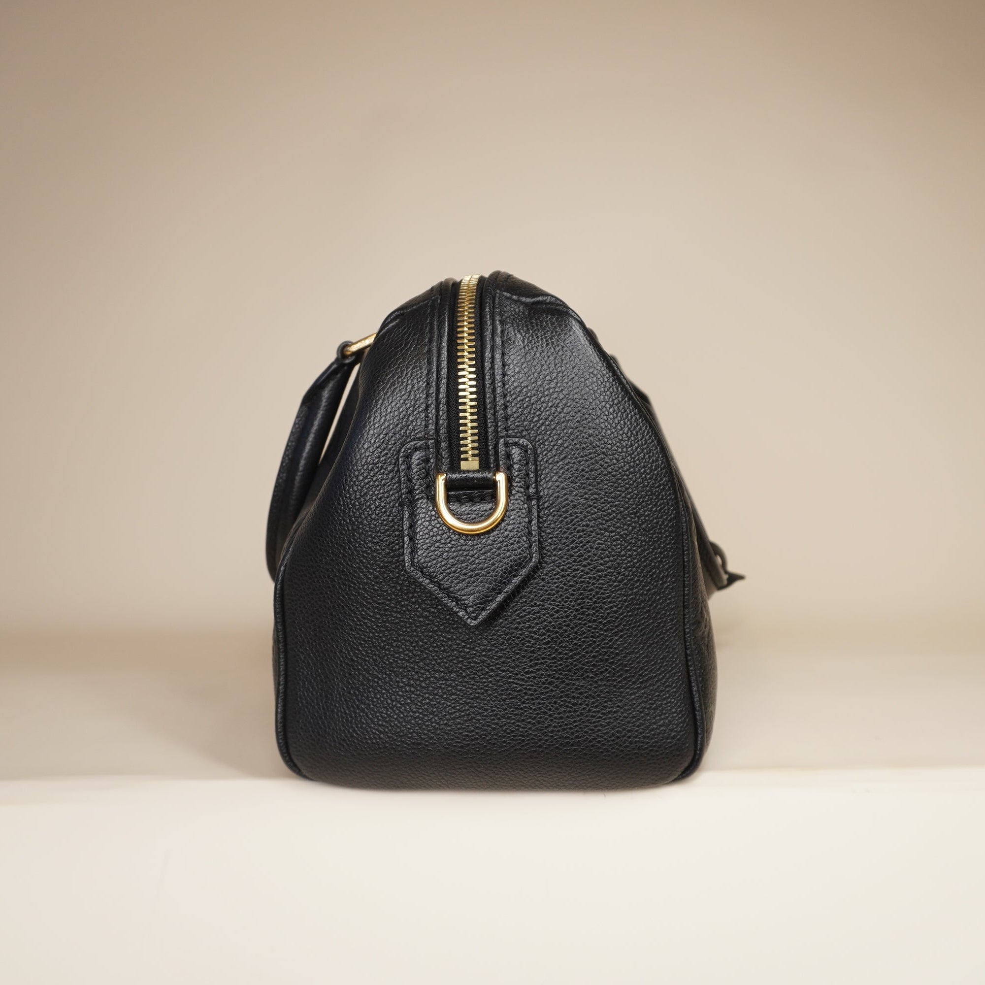 PRE-OWNED LV Speedy Bandouliere 25 Empreinte Leather Shoulder Bag Black