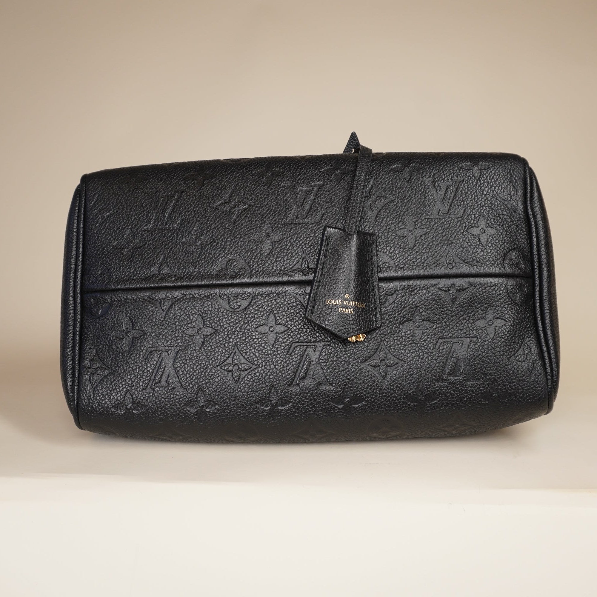 PRE-OWNED LV Speedy Bandouliere 25 Empreinte Leather Shoulder Bag Black