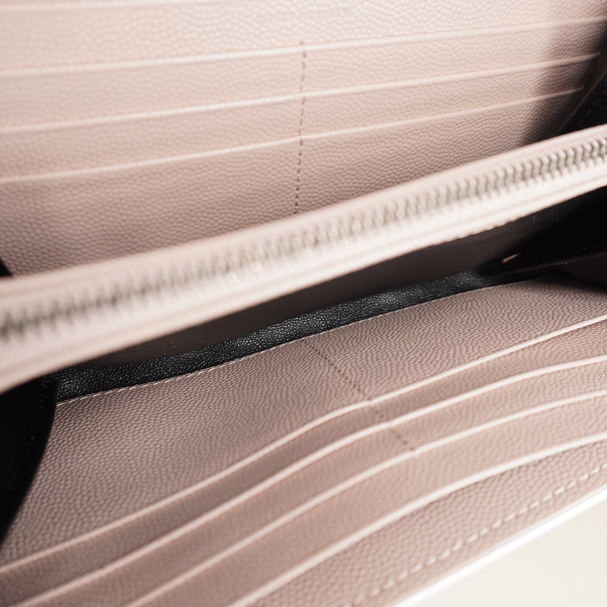 PRE-OWNED Baby Pink Grain De Poudre Matelasse Chevron Monogram Envelope