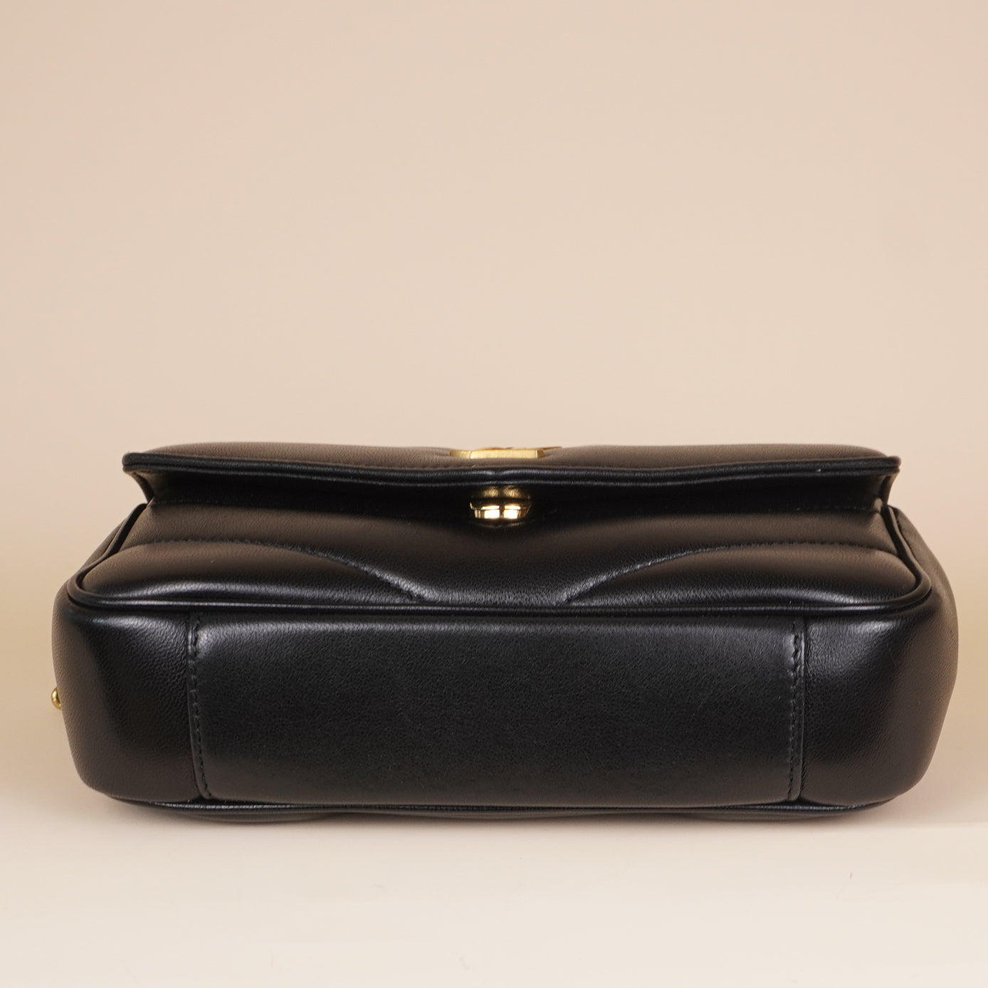 PRE-OWNED Lambskin Chevron Quilted Mini Loulou Black