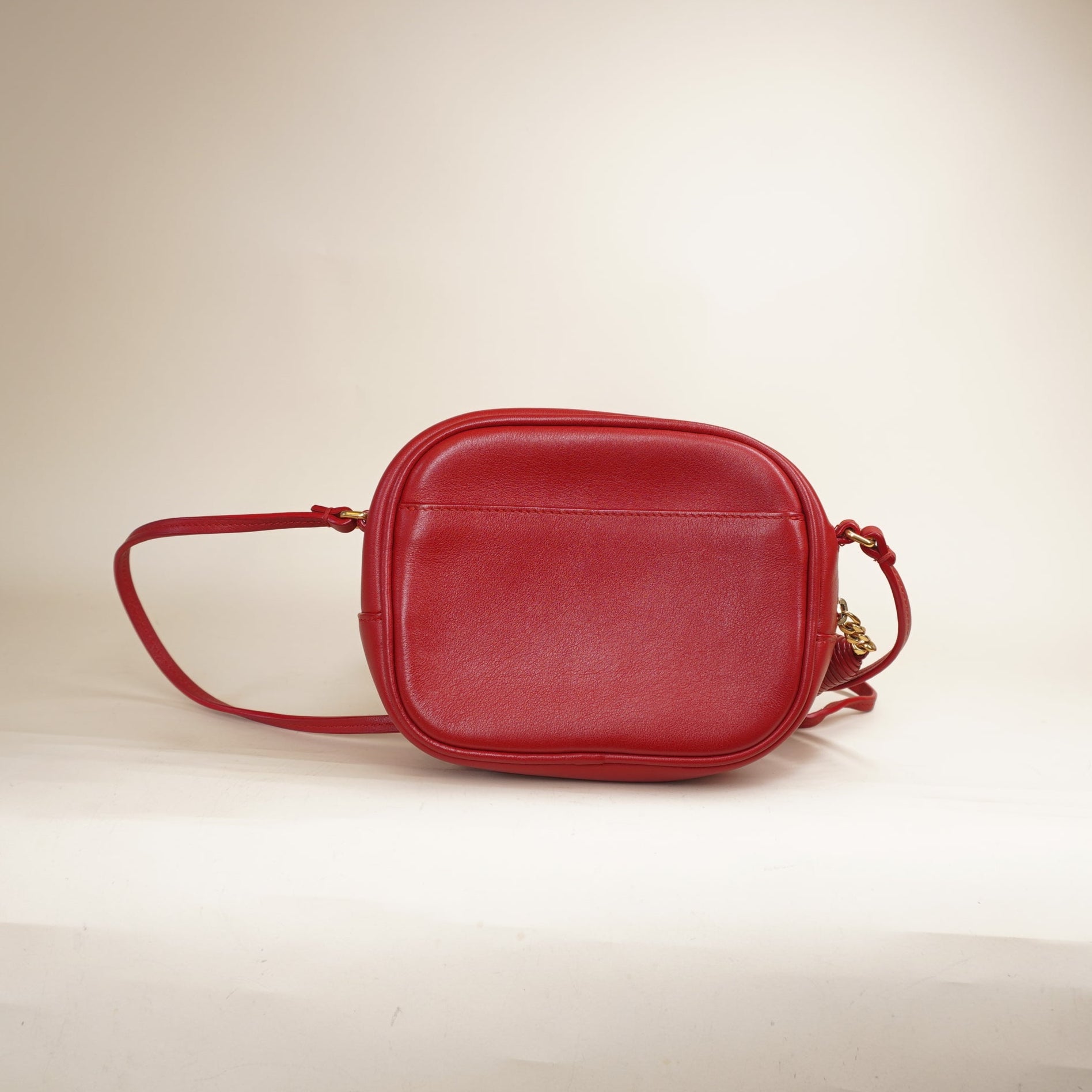 PRE-OWNED Red Nappa Monogram Blogger Bag