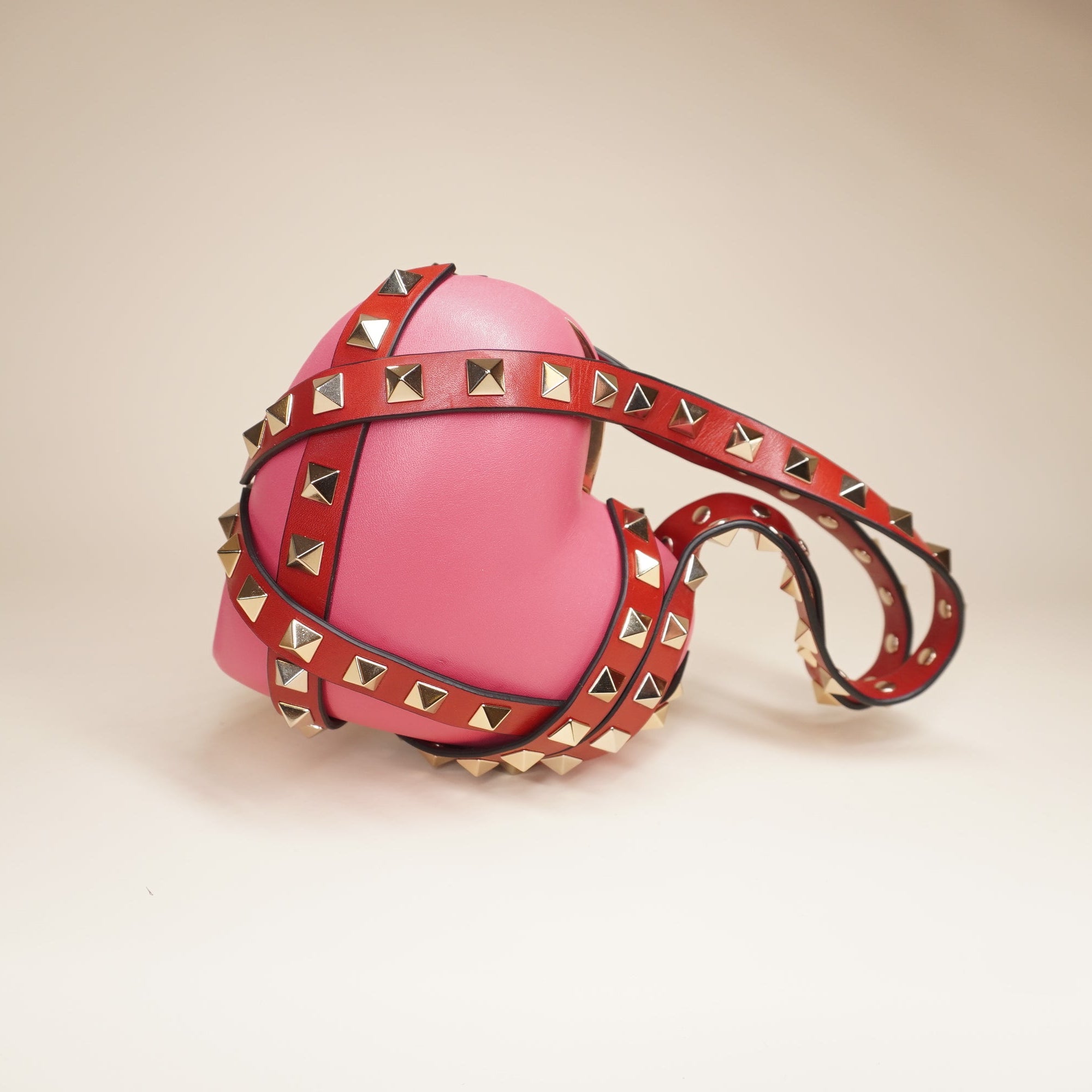 PRE-OWNED Heart Cage Rockstud Minaudière Clutch Handbag