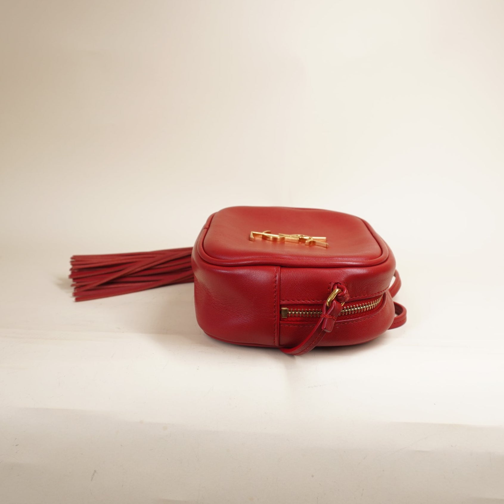 PRE-OWNED Red Nappa Monogram Blogger Bag