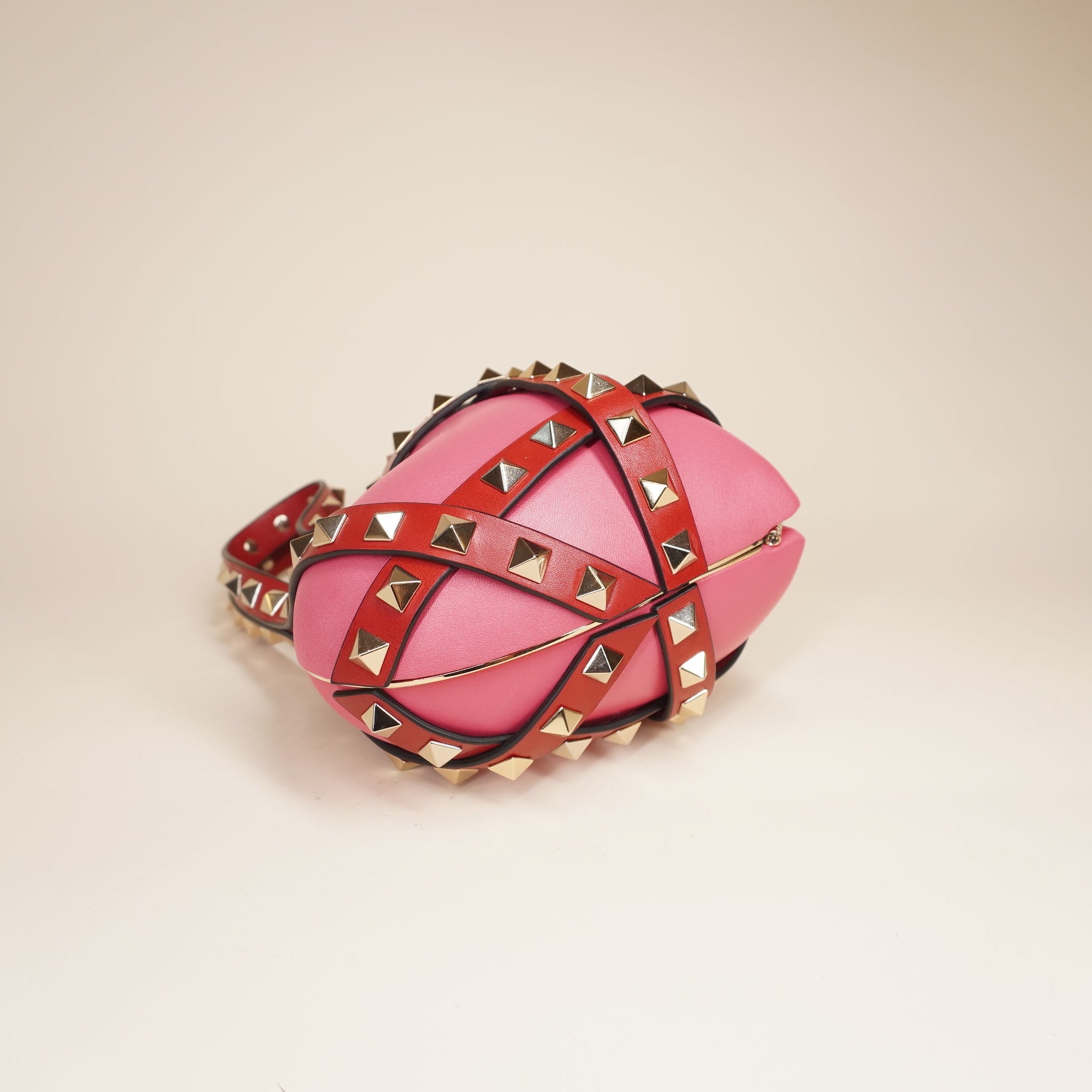 PRE-OWNED Heart Cage Rockstud Minaudière Clutch Handbag