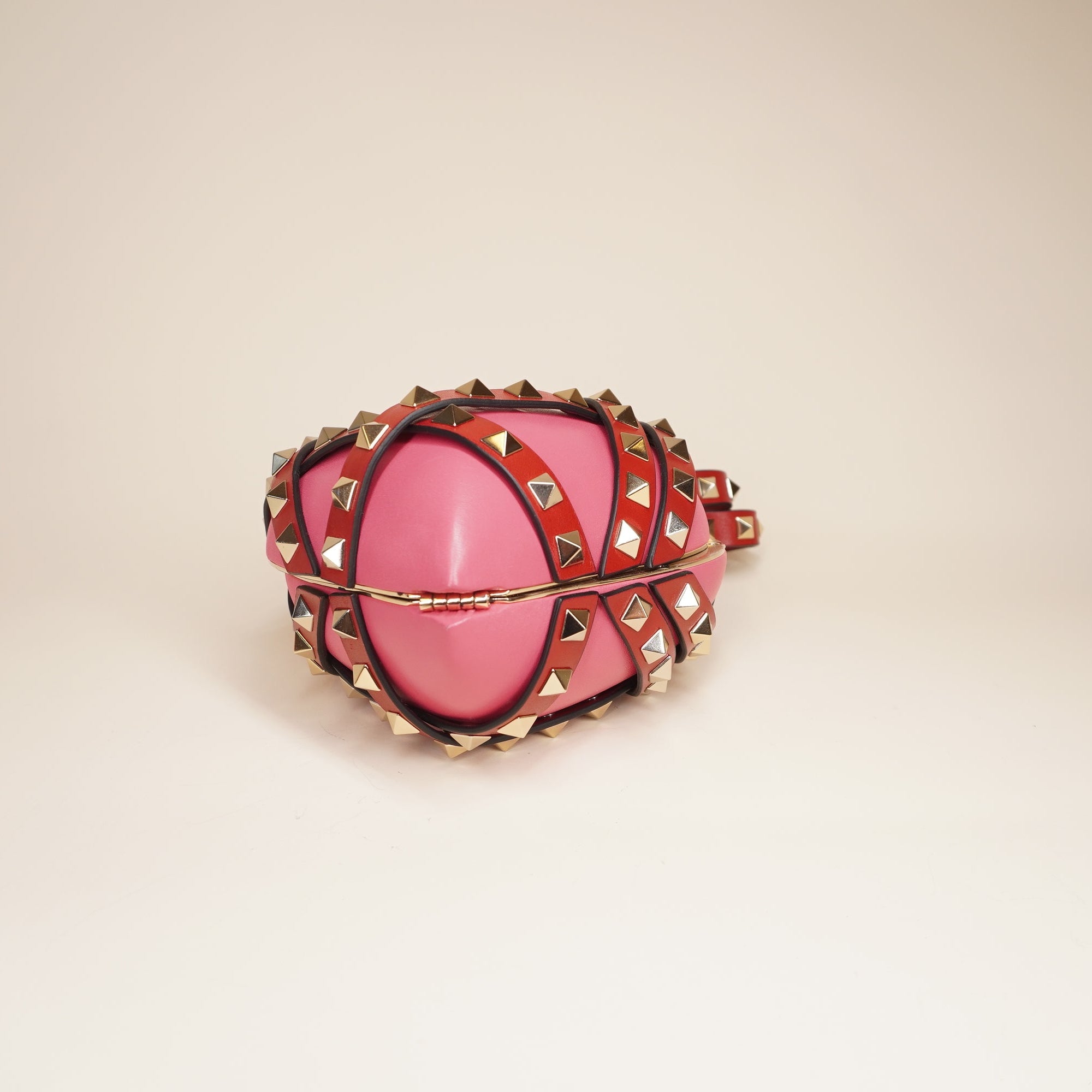 PRE-OWNED Heart Cage Rockstud Minaudière Clutch Handbag