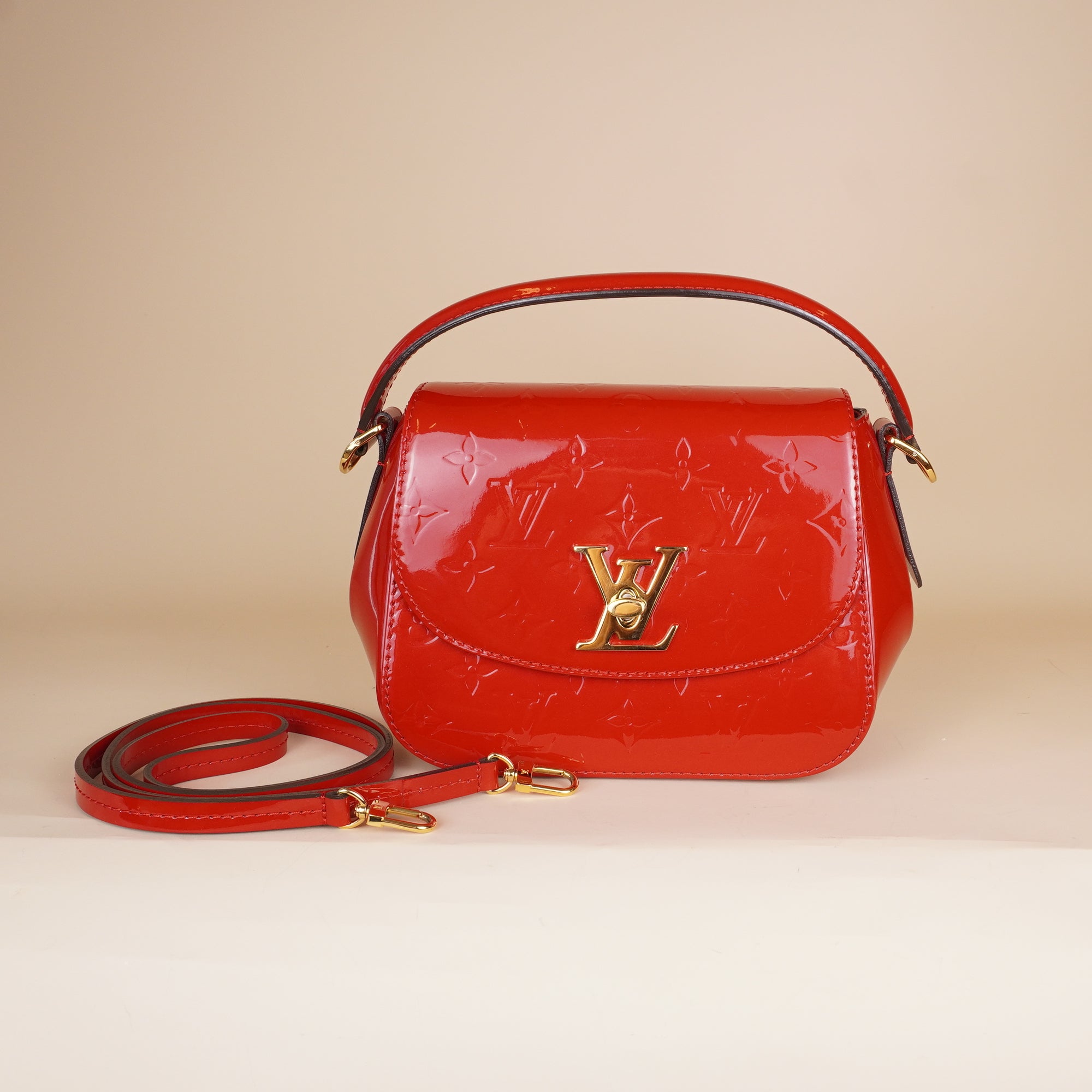 PRE-OWNED LV Cerise Monogram Vernis Pasadena Bag