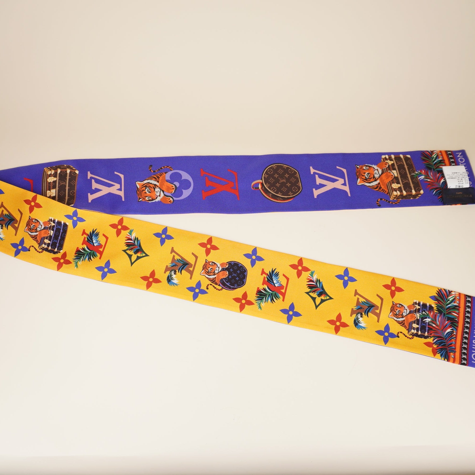 PRE-OWNED LV Tiger Bandeau Silk Twilly
