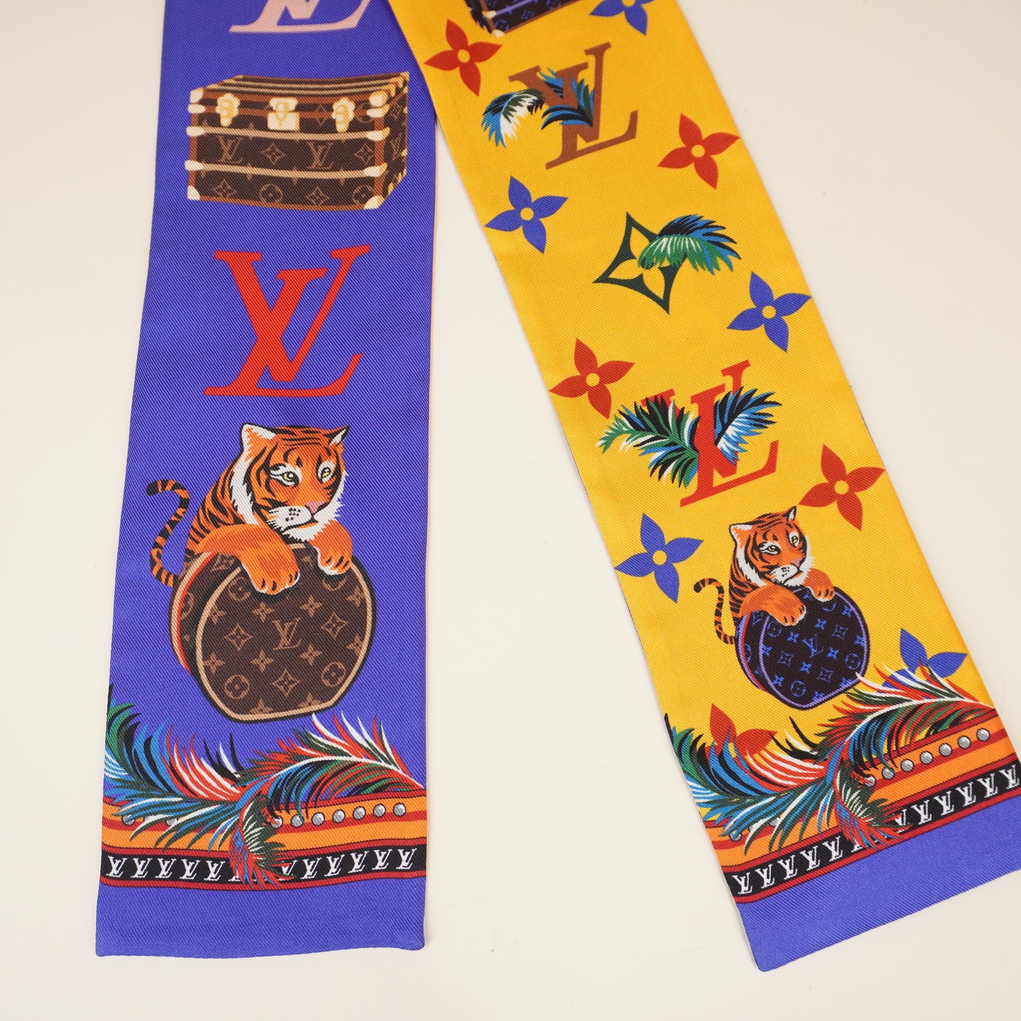 PRE-OWNED LV Tiger Bandeau Silk Twilly