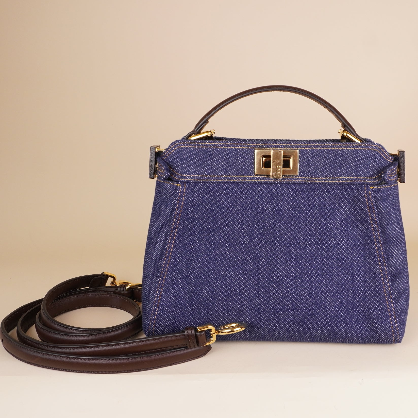 PRE-OWNED FF Peekaboo Denim Mini 2022