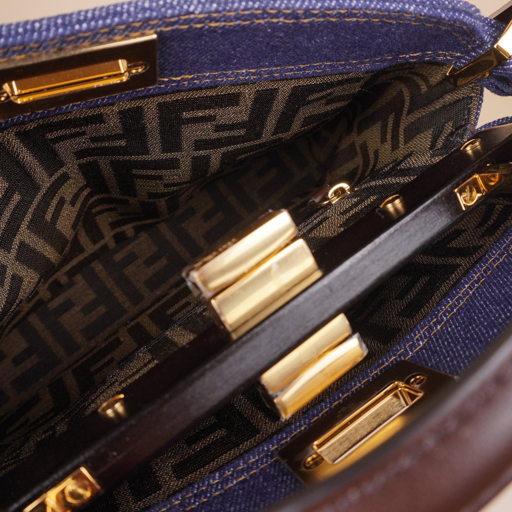 PRE-OWNED FF Peekaboo Denim Mini 2022