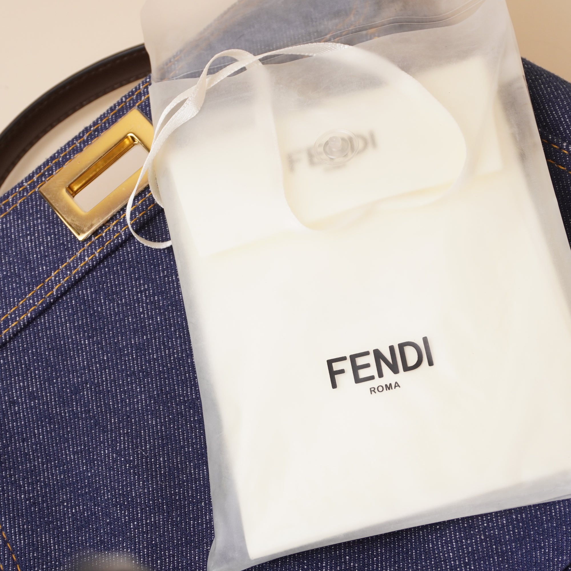 PRE-OWNED FF Peekaboo Denim Mini 2022