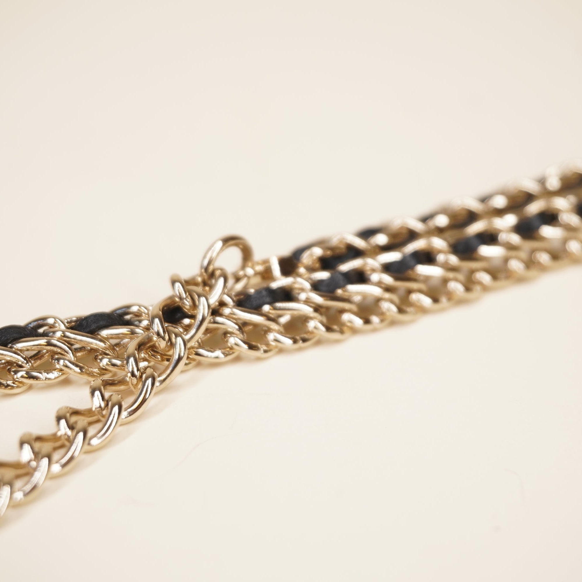 PRE-OWNED Gold Tone CC Coco Belt Chain