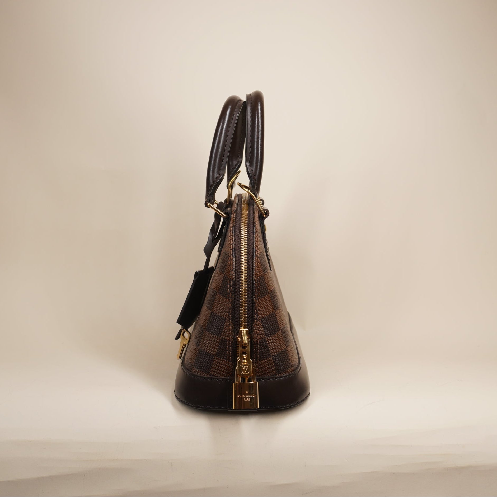 PRE-OWNED Damier Ebene Alma BB Shoulder Bag 