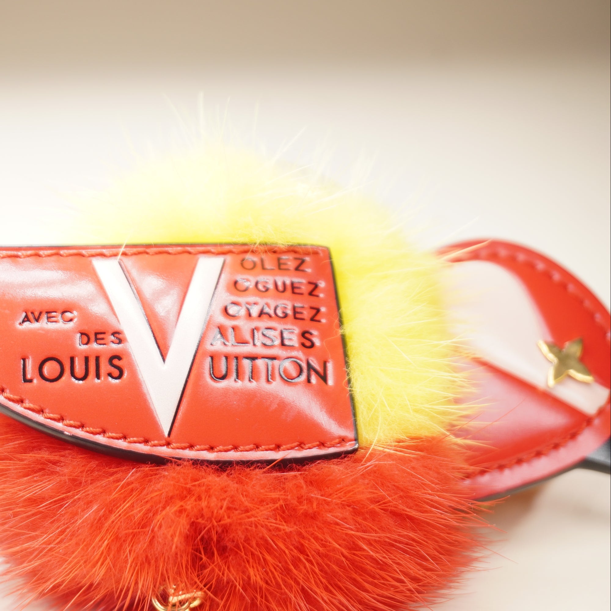 PRE-OWNED LV Traveling Bird Bag Charm Red