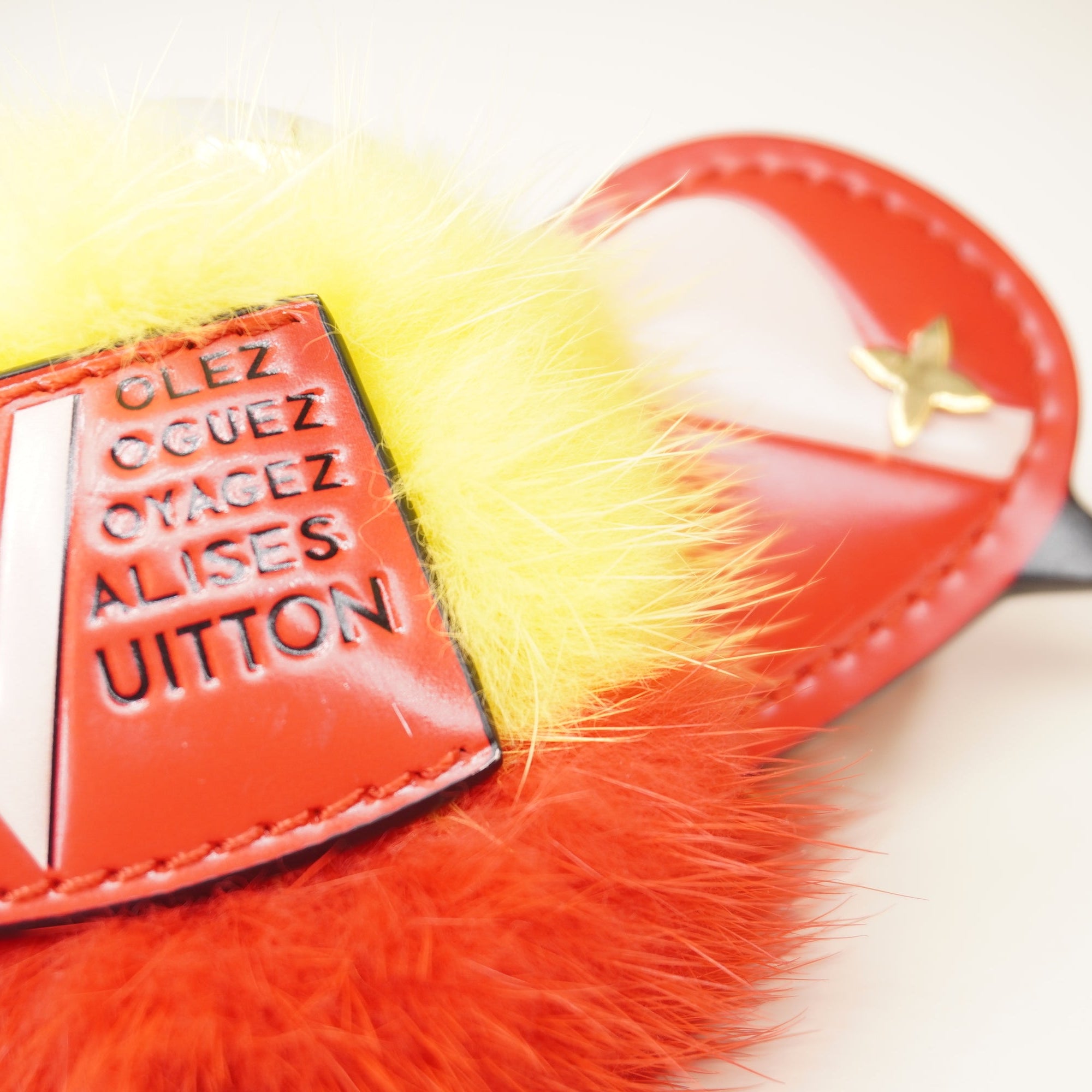 PRE-OWNED LV Traveling Bird Bag Charm Red