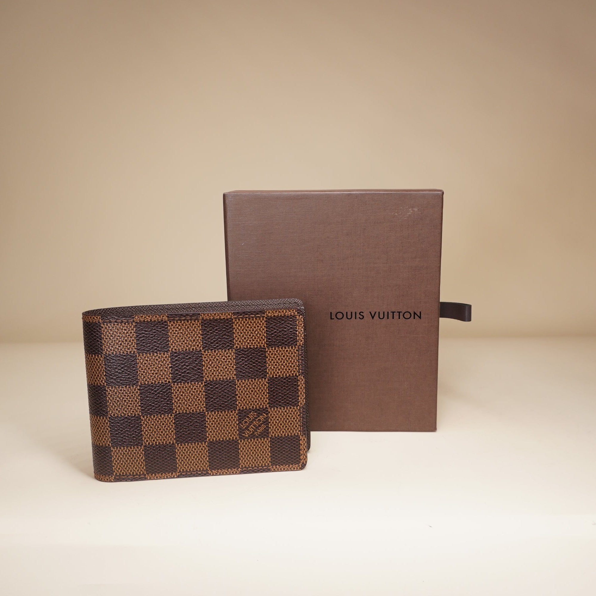 LV Multiple Wallet Damier Ebene Coated Canvas