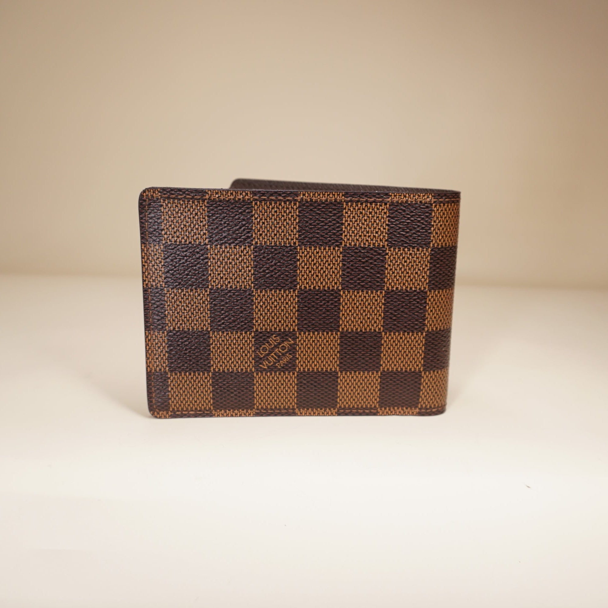 LV Multiple Wallet Damier Ebene Coated Canvas