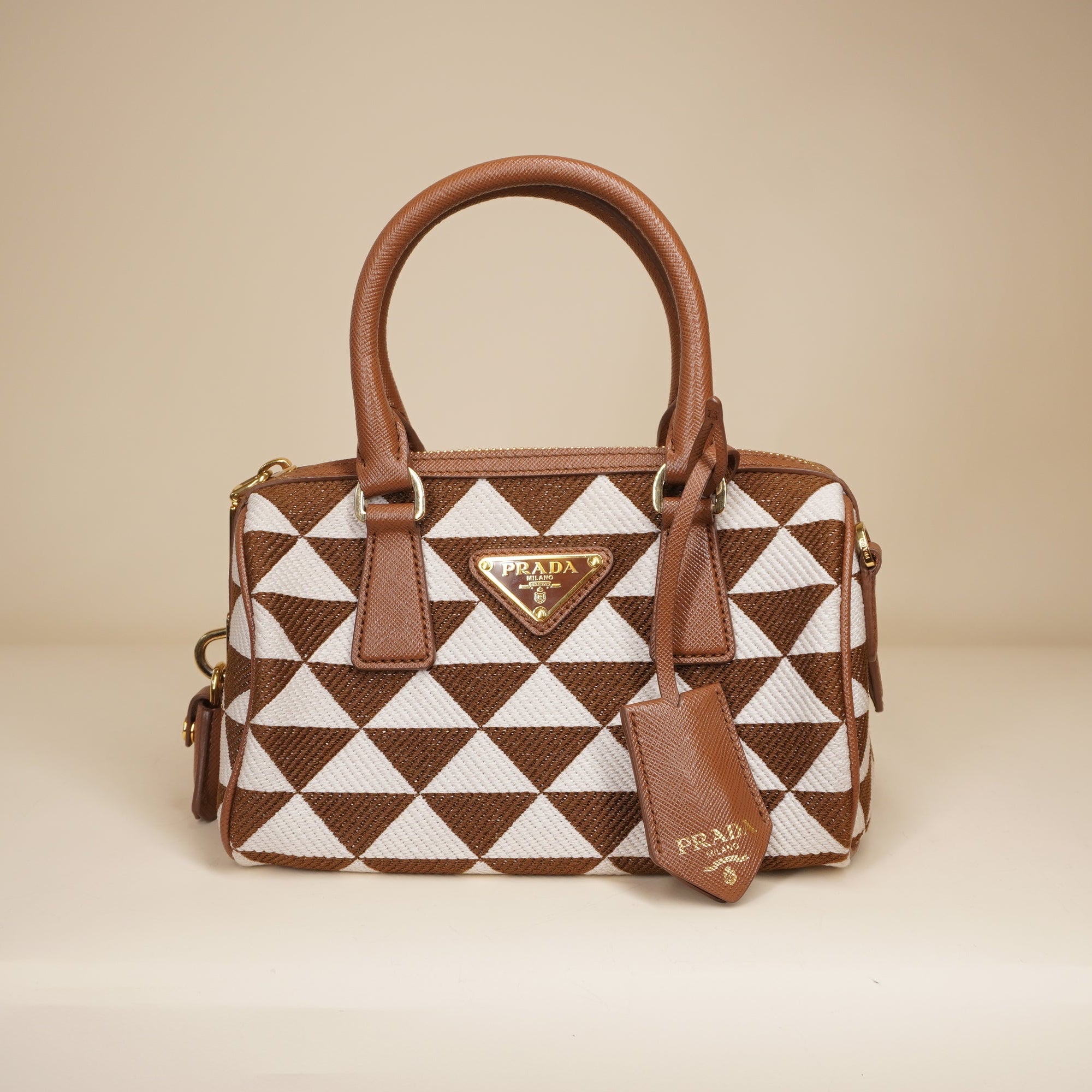 PRE-OWNED Mini Triangolo Jacquard Symbole Shoulder Bag