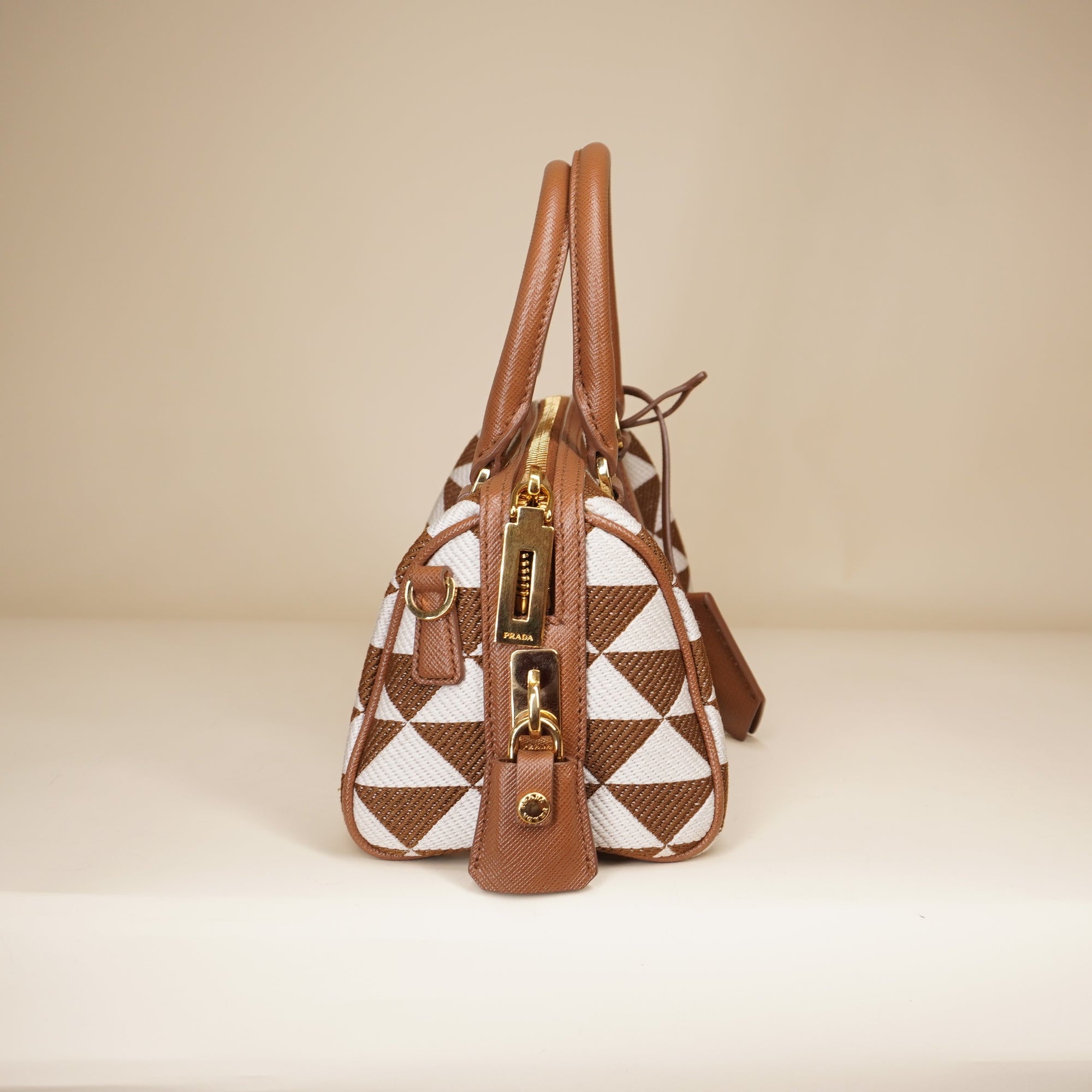 PRE-OWNED Mini Triangolo Jacquard Symbole Shoulder Bag