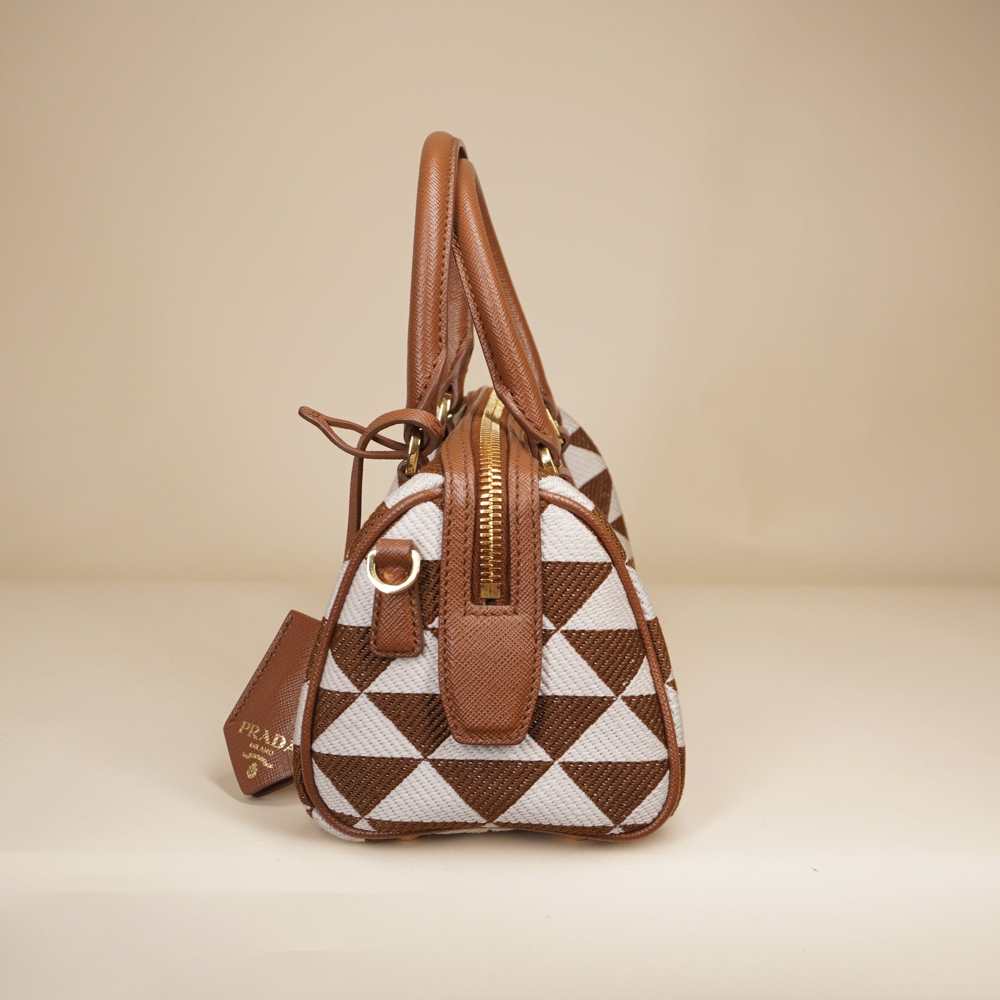 PRE-OWNED Mini Triangolo Jacquard Symbole Shoulder Bag