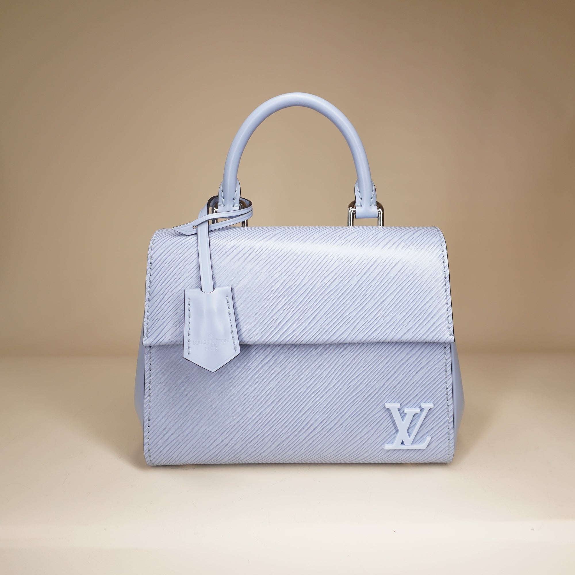 PRE-OWNED LV Baby Blue Cluny Mini Epi with Embroidered Strap Shoulder Bag