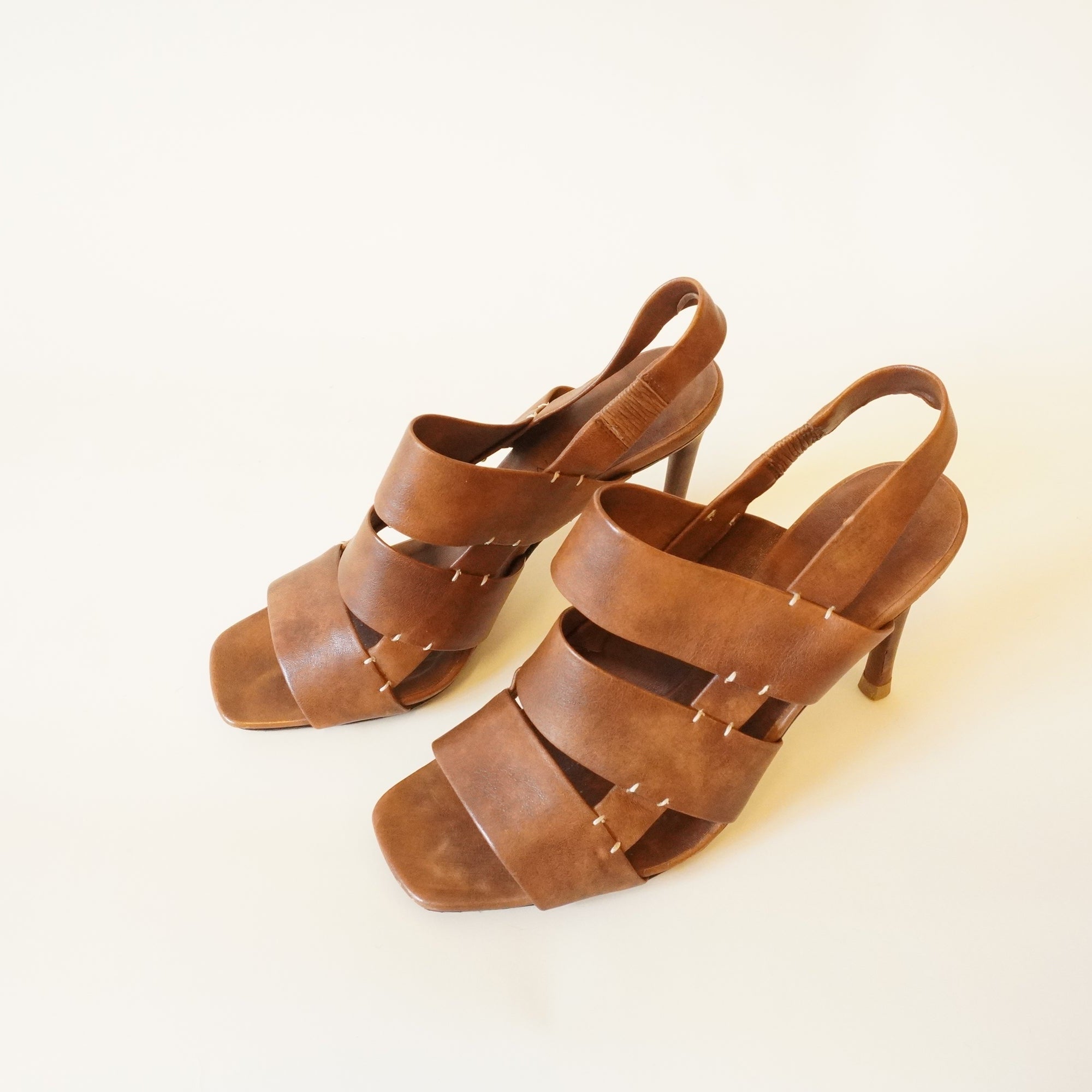 PRE-OWNED Brown Leather Women's Sandals