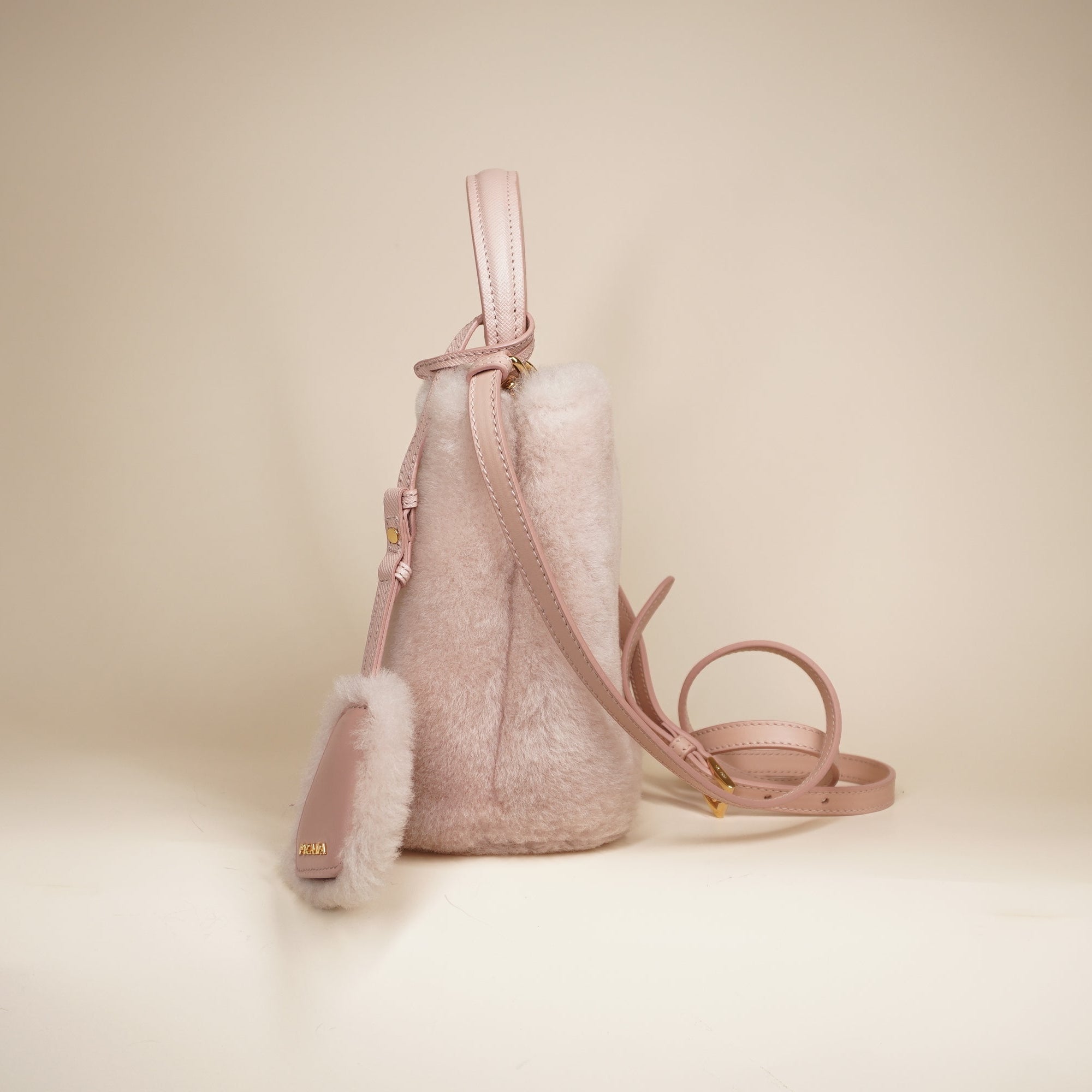 PRE-OWNED Panier Mini Shearling Orchid Pink Shoulder Bag